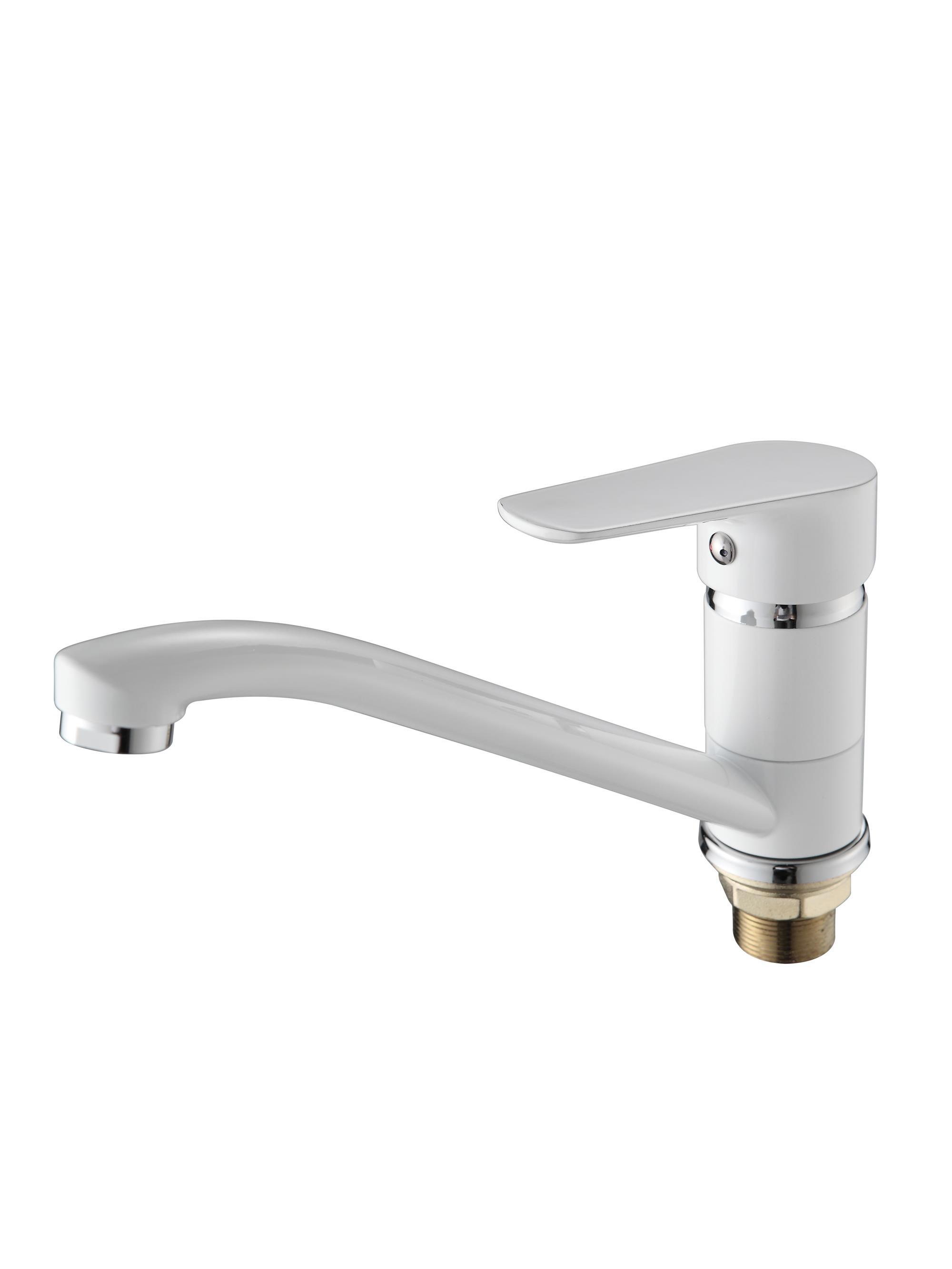 Изображение товара Однорычажный смеситель Ammore излив 13.1 см цинковый сплав цвет белый