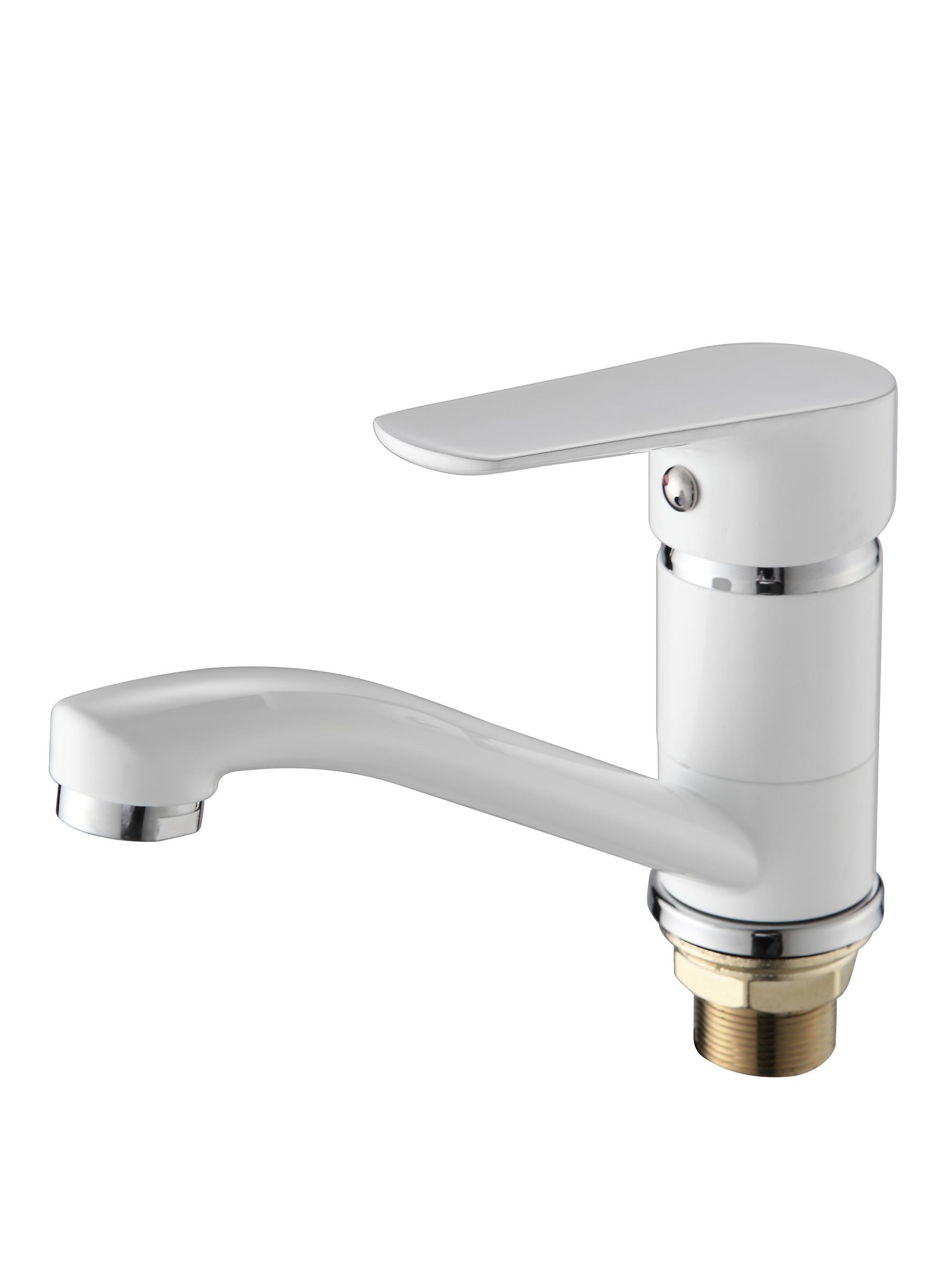 Изображение товара Однорычажный смеситель Ammore излив 9 см цинковый сплав цвет белый