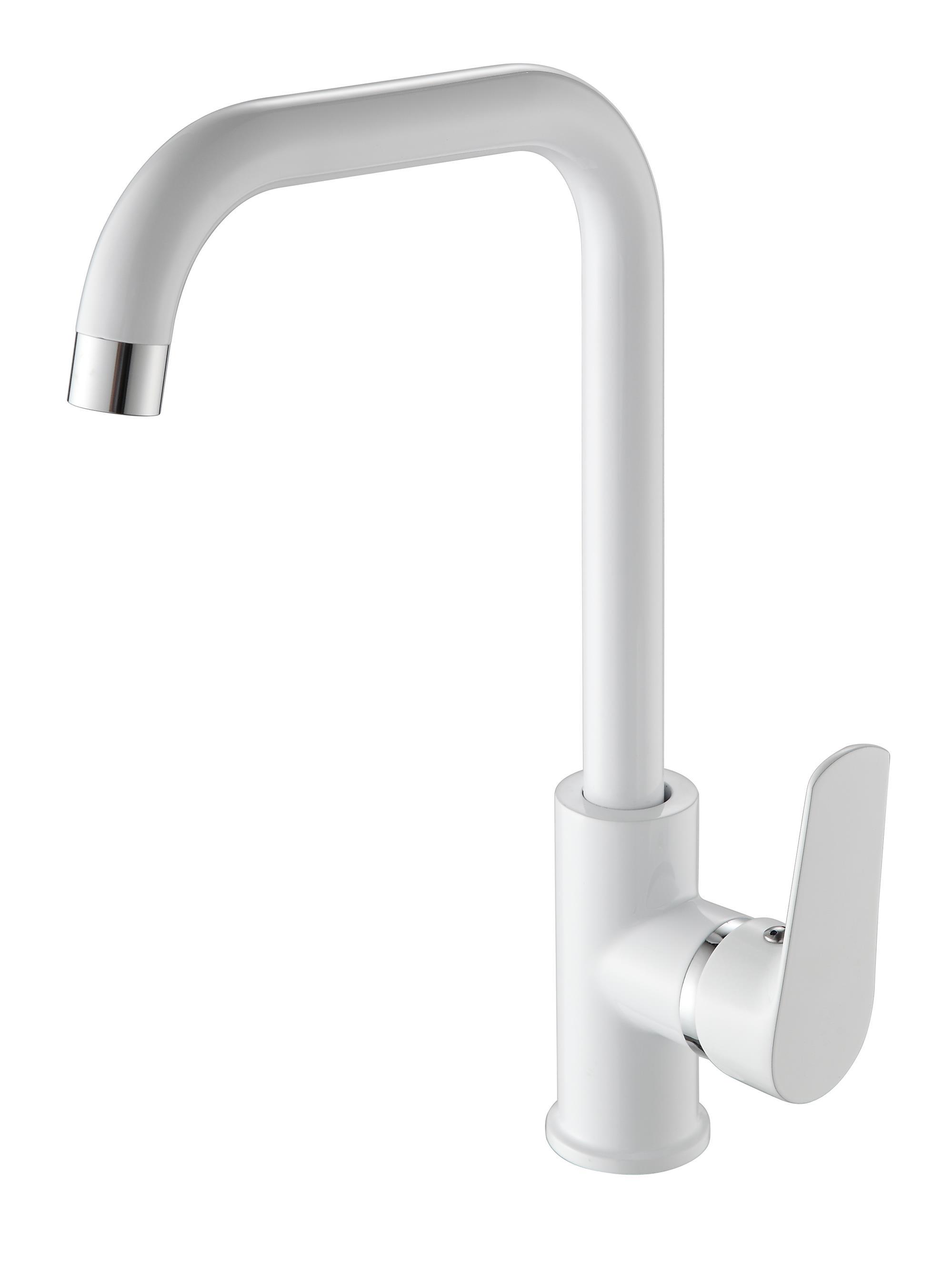 Изображение товара Однорычажный смеситель Ammore излив 25.9 см цинковый сплав цвет белый