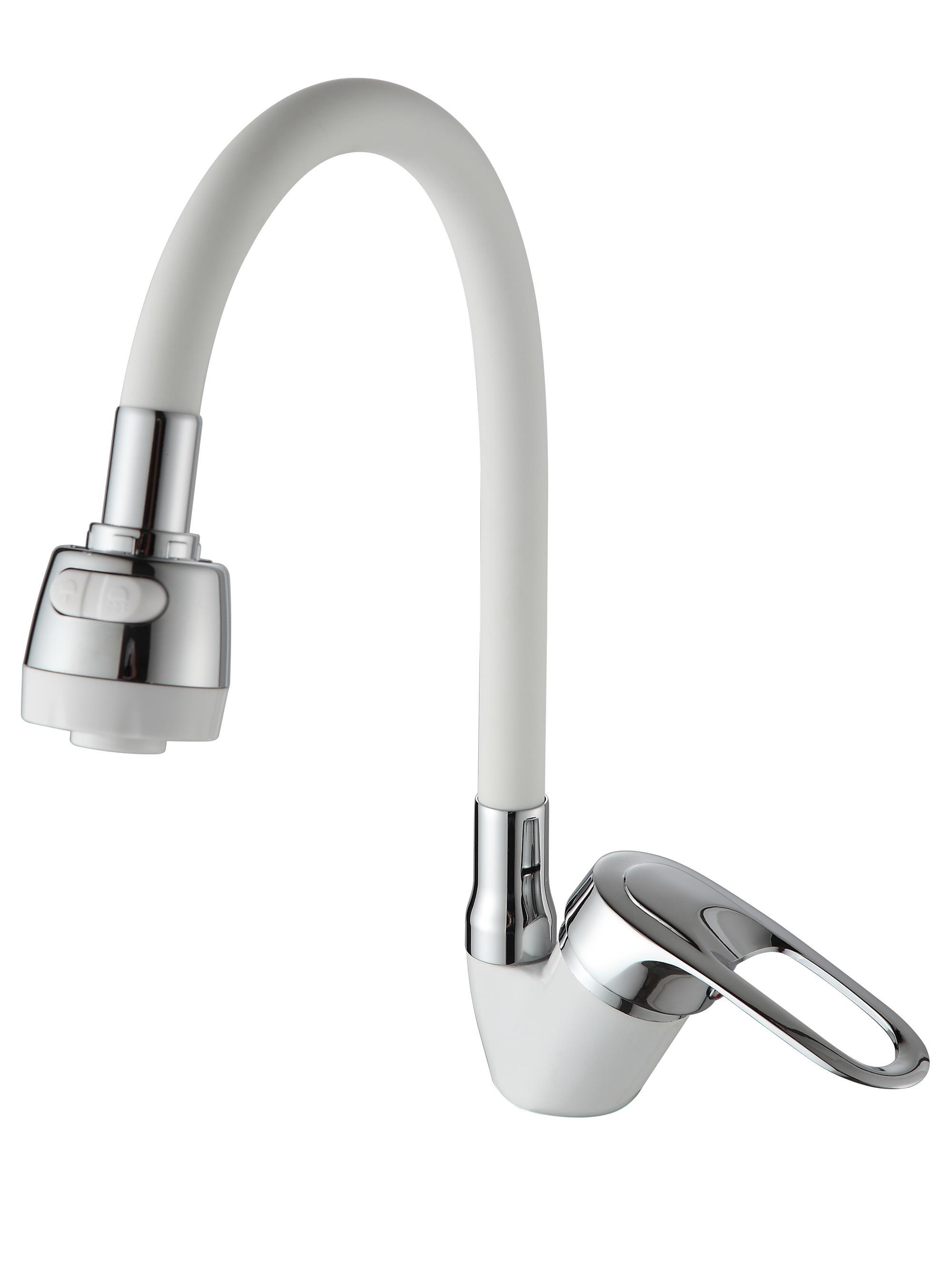 Изображение товара Однорычажный смеситель Ammore излив 18 см цинковый сплав цвет белый