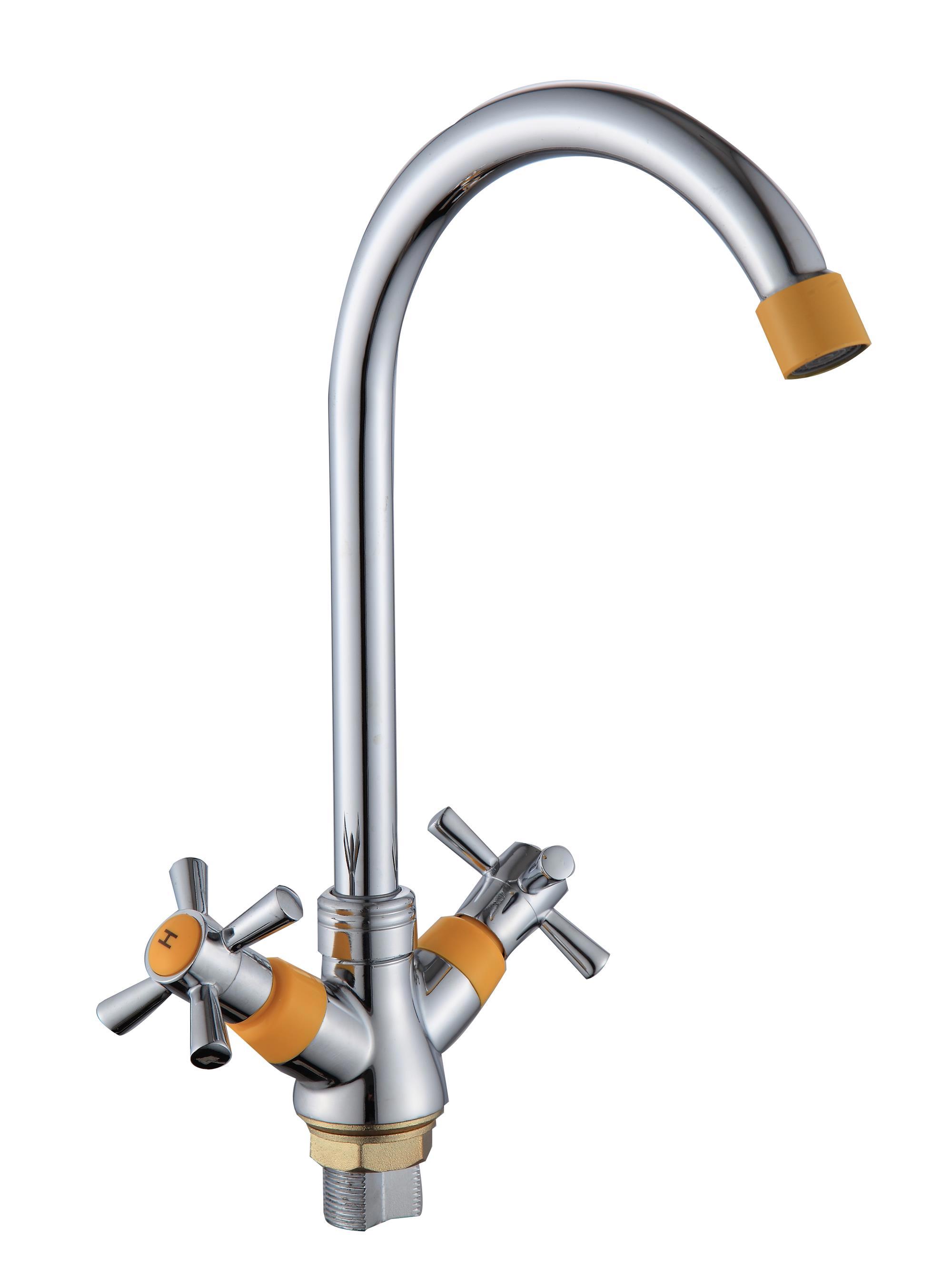 Изображение товара Двухвентильный смеситель Ammore излив 21.6 см цинковый сплав цвет хром A5482-7