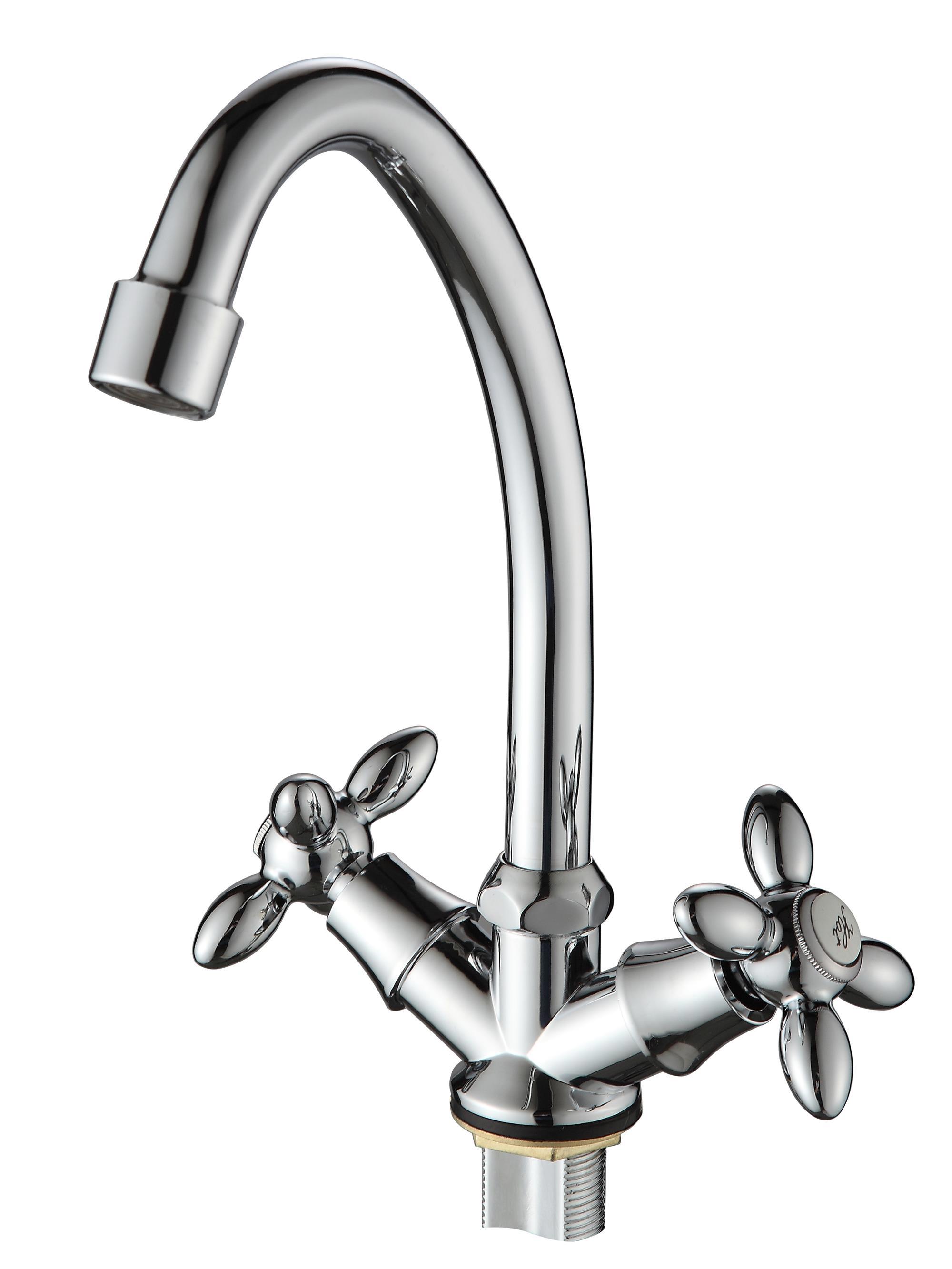 Изображение товара Двухвентильный смеситель Ammore излив 18 см цинковый сплав цвет хром A5188-1