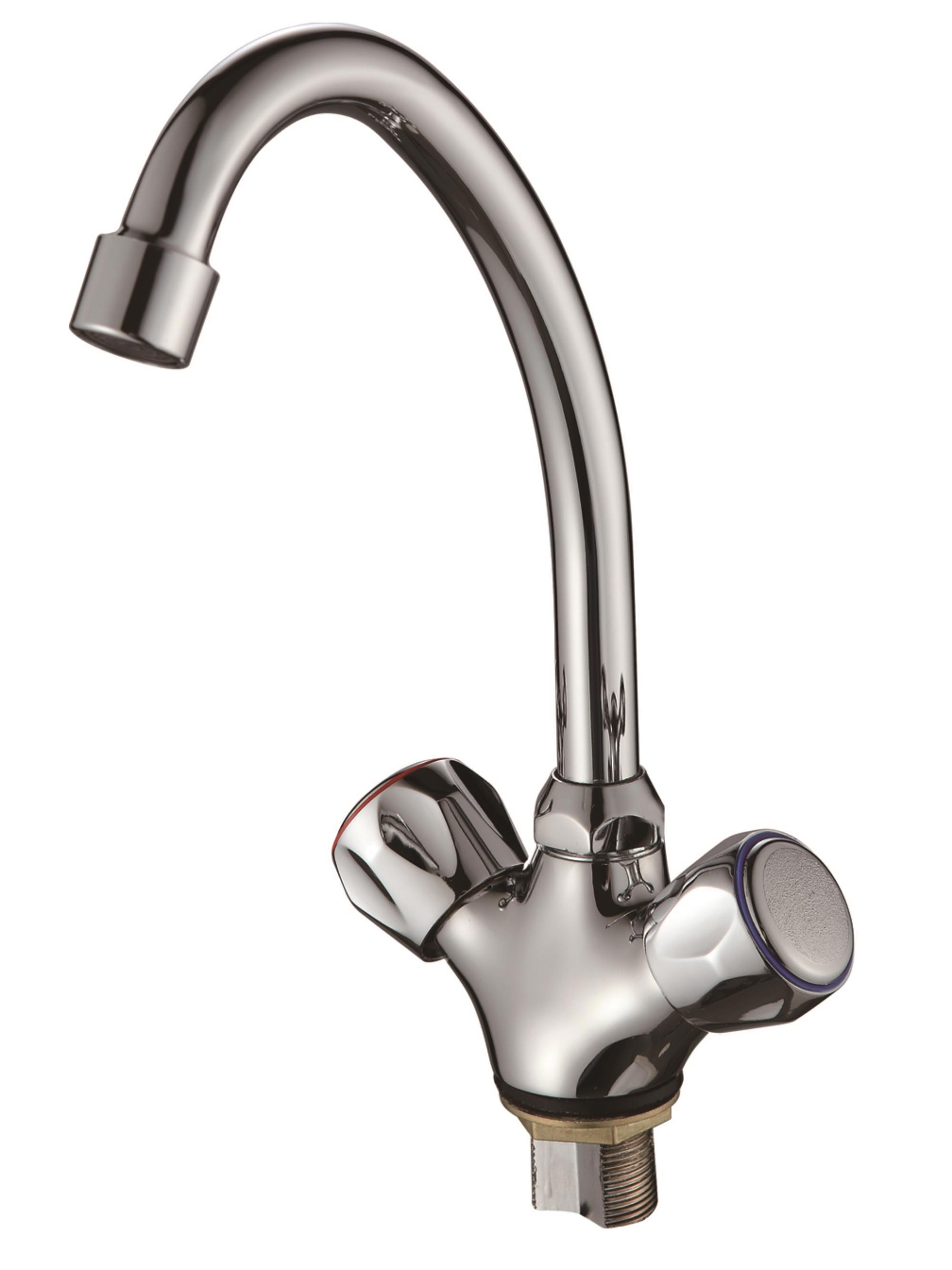 Изображение товара Двухвентильный смеситель Ammore A5385-G излив 19 см цинковый сплав цвет хром