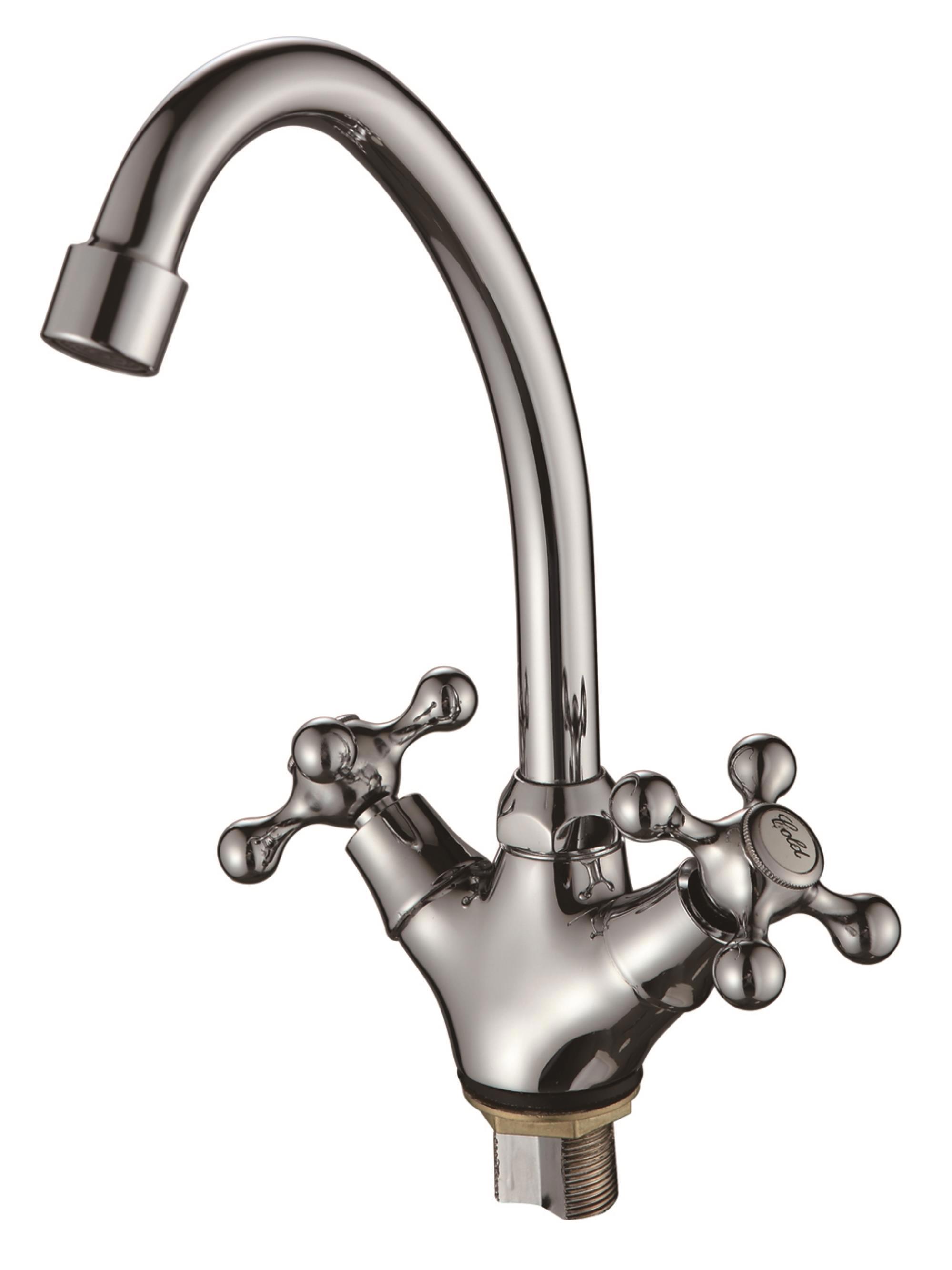 Изображение товара Двухвентильный смеситель Ammore A5381-G излив 19 см цинковый сплав цвет хром