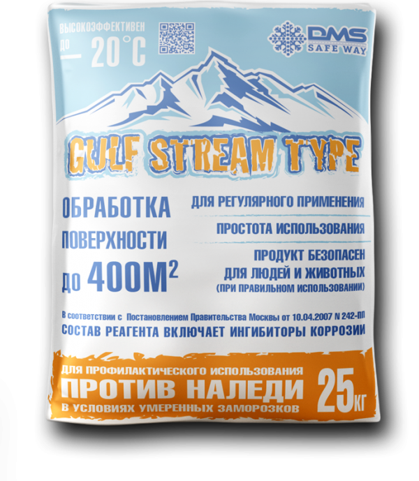 Изображение товара Добавка противоморозная Gulfstream Type 25 кг для дорожных покрытий