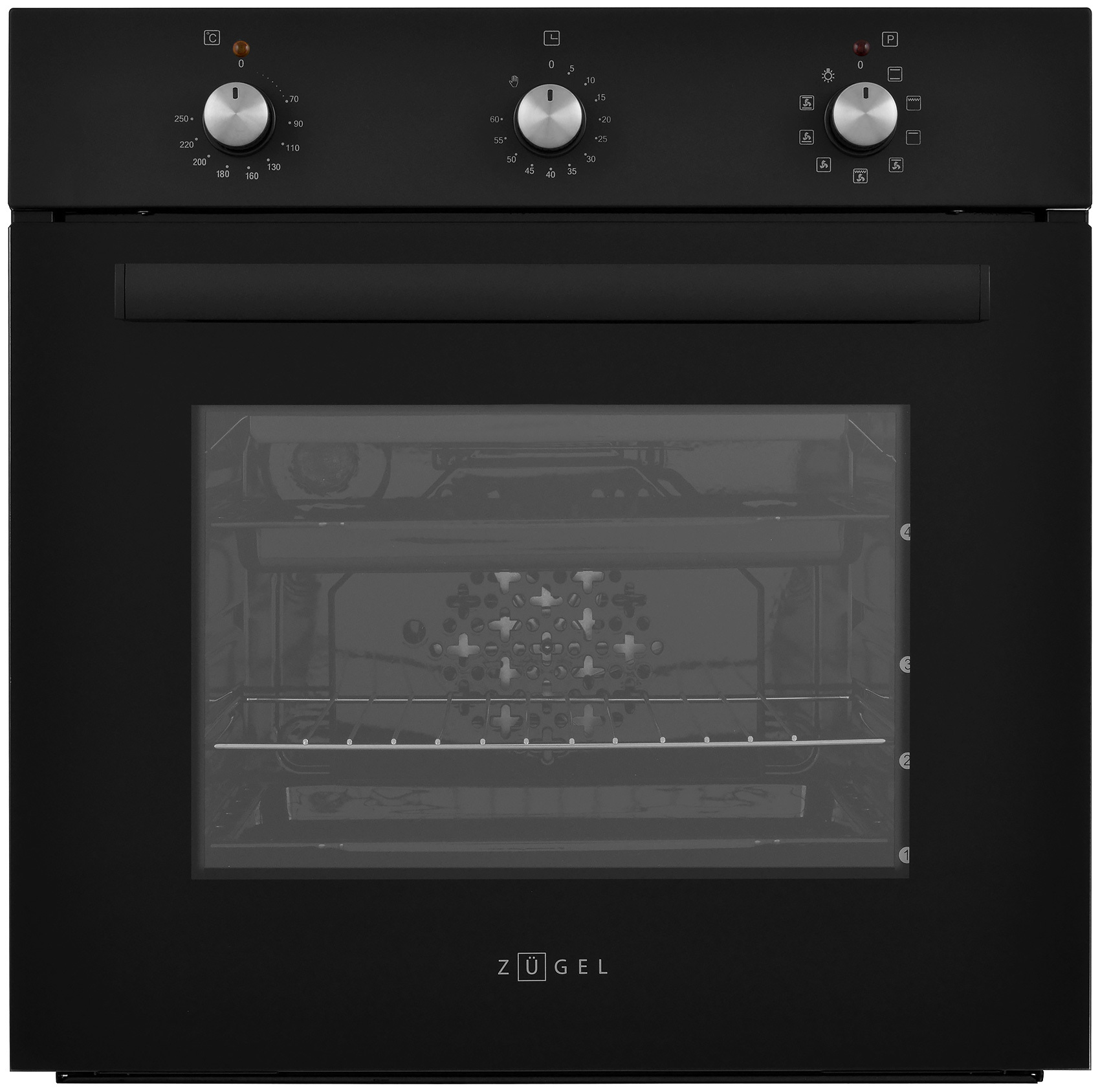 Изображение товара Электрический встраиваемый духовой шкаф Zugel Zo а707 черный 50 л 9 режимов