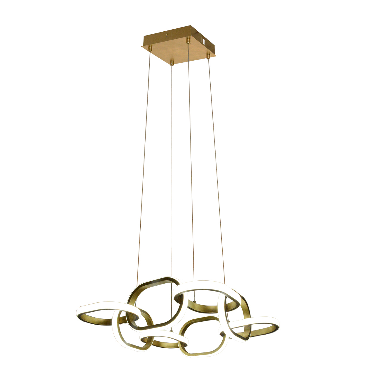 Изображение товара Подвесная светодиодная люстра IMEX PLC-7047-8-P современная с 8 плафонами золотая