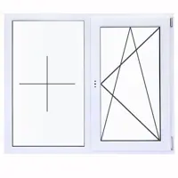 Изображение товара Пластиковое окно ПВХ Deceuninck двустворчатое 1200x1200 мм (ВхШ) однокамерный стеклопакет белый (с двух сторон)