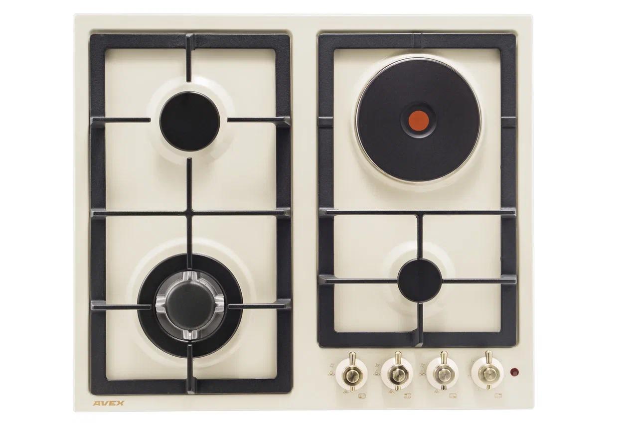 Изображение товара Комбинированная газо-электрическая варочная панель AVEX HS 6132 YR 4 конфорки