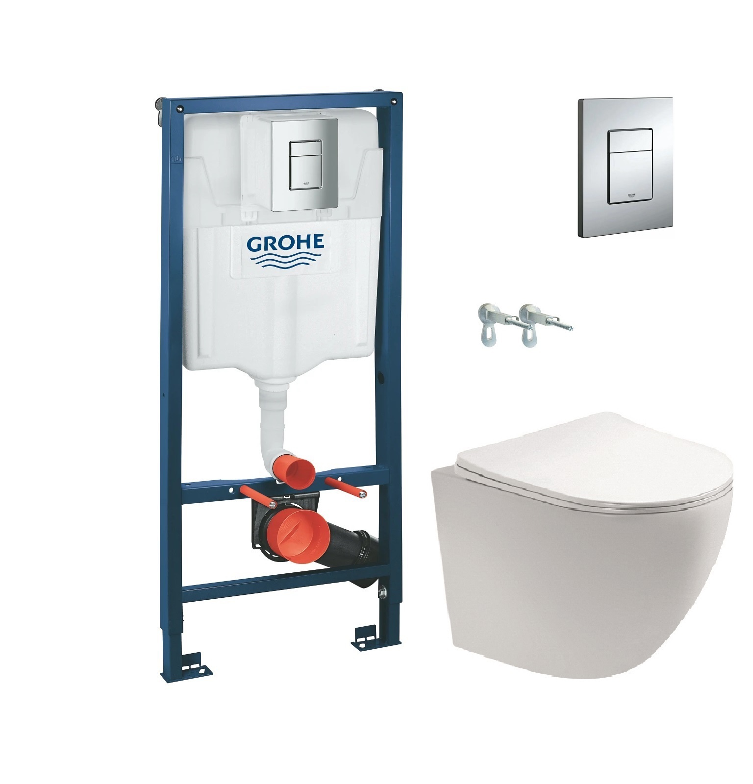 Изображение товара Комплект инсталляции Grohe с унитазом Aquatek Европа М белый от 110 см