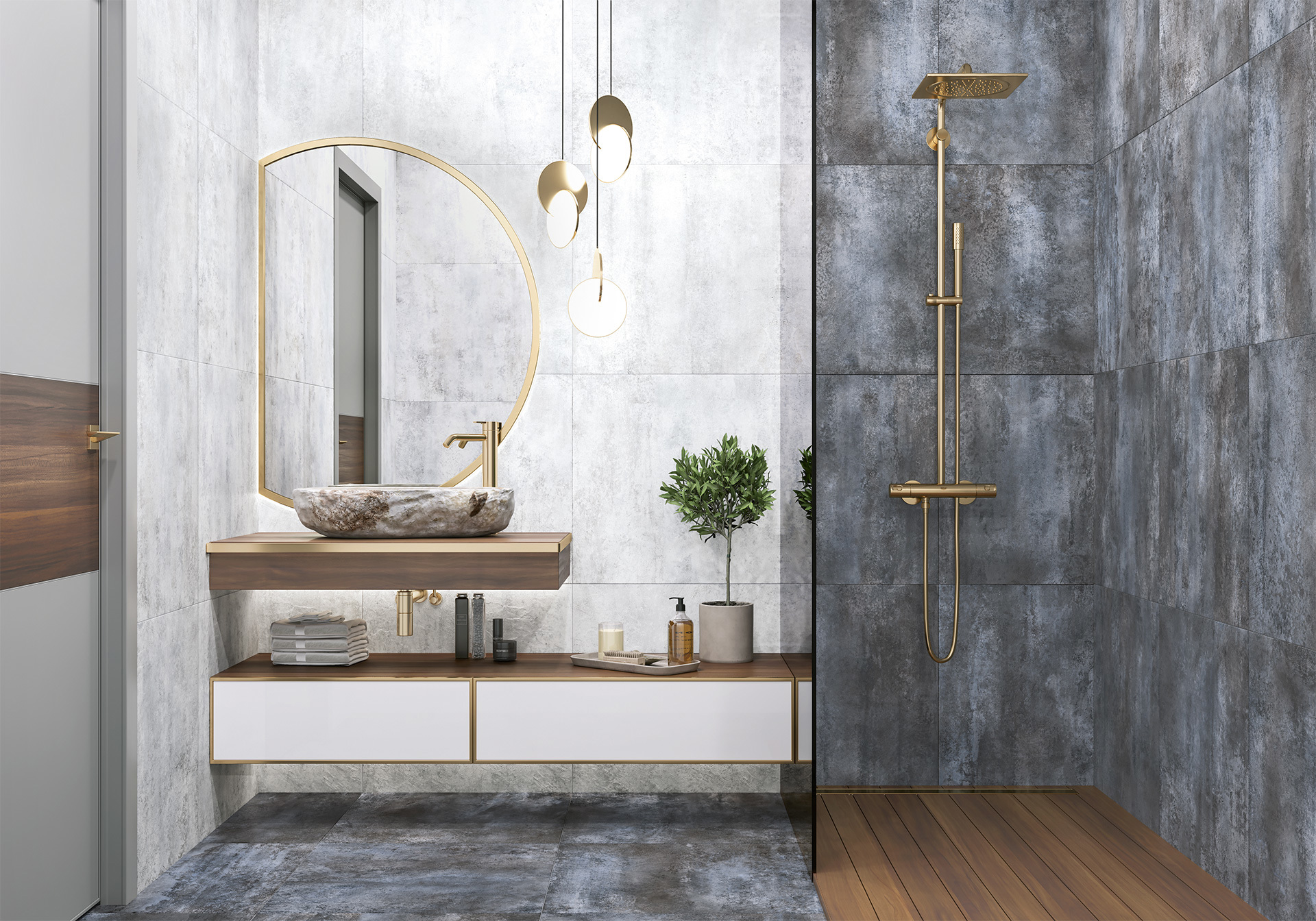 Изображение товара Керамогранит Alma Ceramica Oxide 60x60 см коричневый с эффектом металла