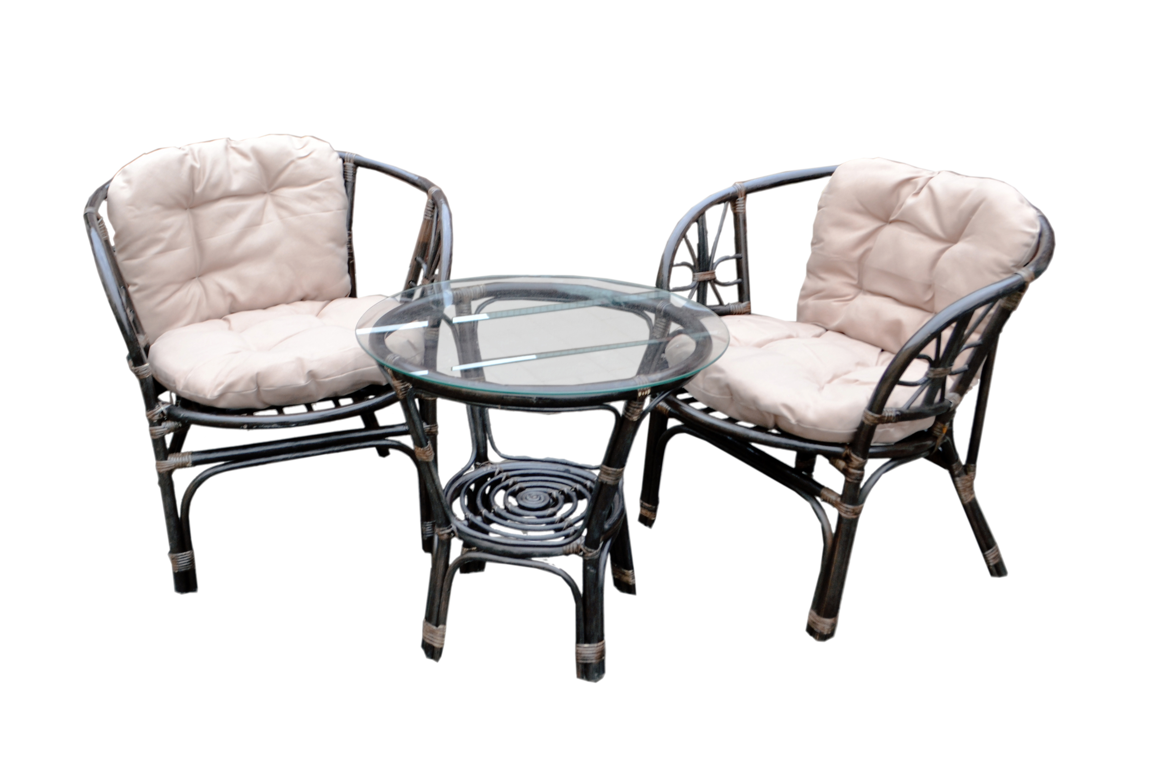 Изображение товара Набор садовой мебели Багамы из полиротанга коричневого цвета стол и два кресла