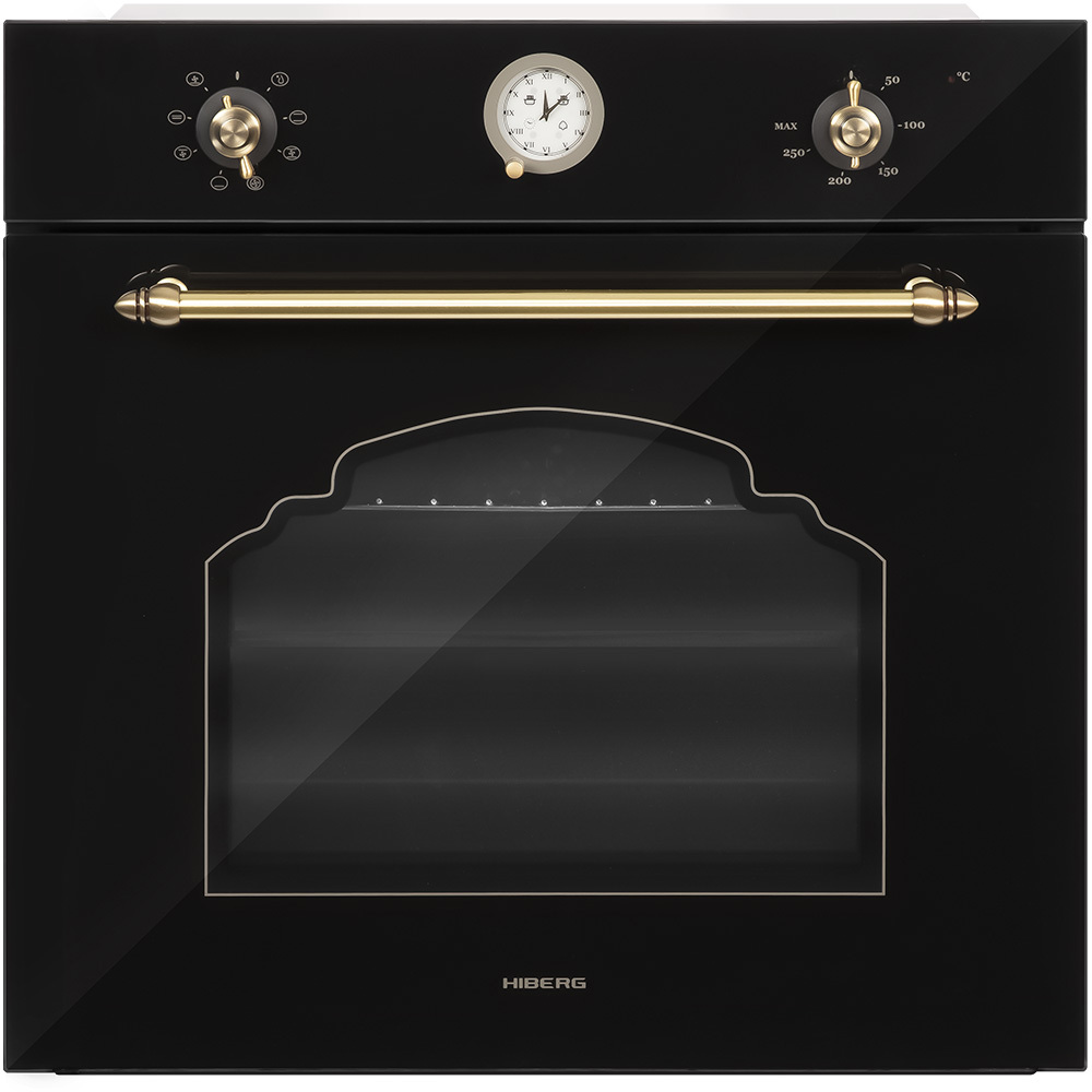 Изображение товара Электрический встраиваемый духовкой Hiberg VM 6382 BR 67 л черный ретро