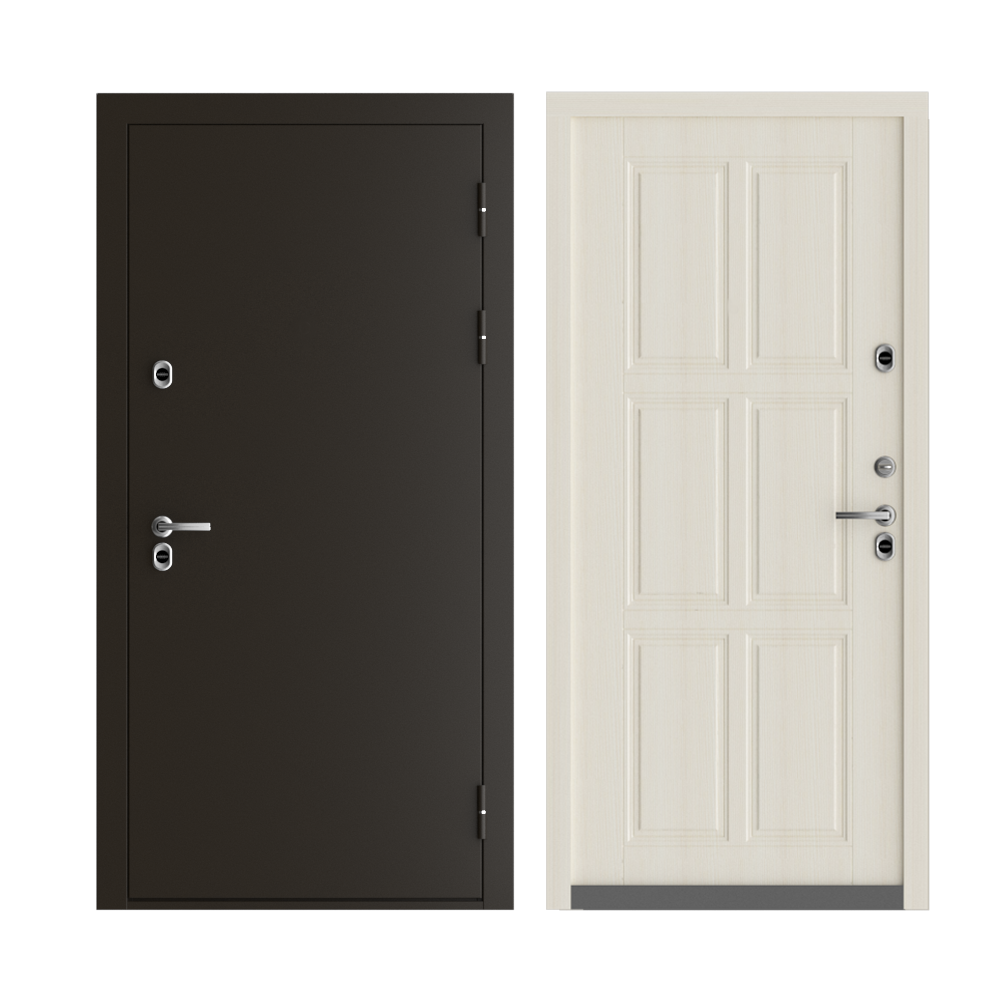 Изображение товара Входная дверь Меги Термо Правый 210x96 см Шоколадный муар/Бежевый