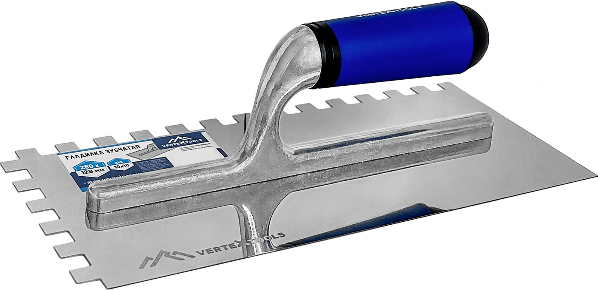 Изображение товара Гладилка зубчатая из нержавеющей стали Vertextools 16-08-10 280x128 мм