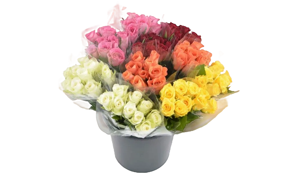 Изображение товара Букет Роза микс h40 см 7 шт