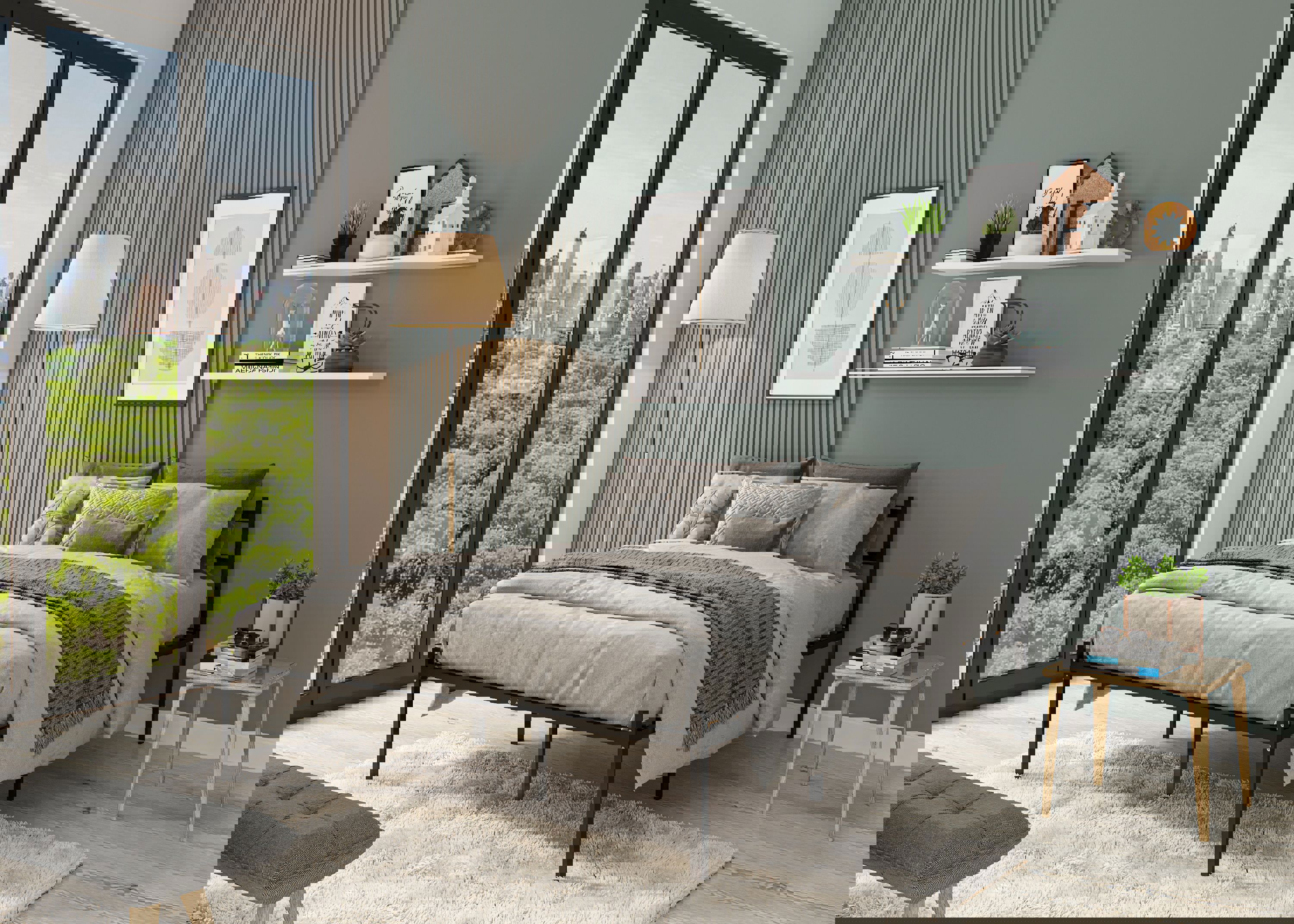 Изображение товара Кровать с опорами и спинкой Элимет Компакт 120x200 см металл цвет черный