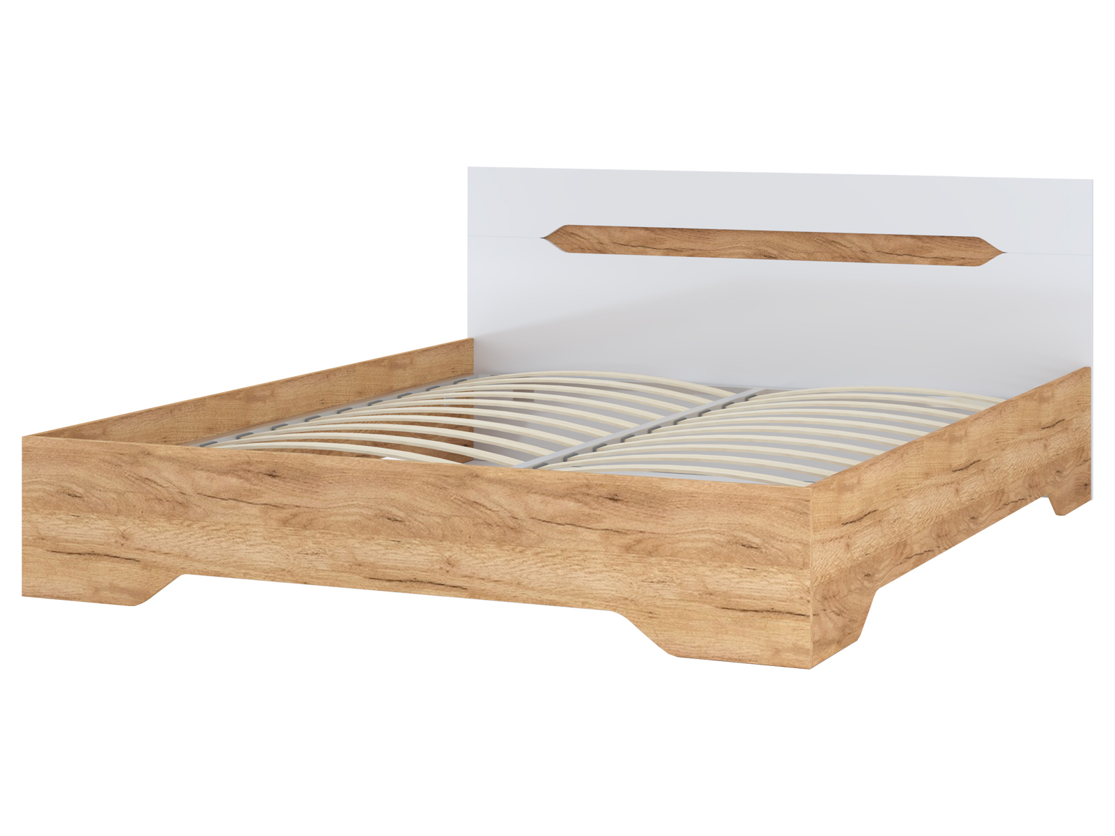 Изображение товара Кровать Валирия 1640x844x2064 см белый глянец дуб крафт золотой стиль современный