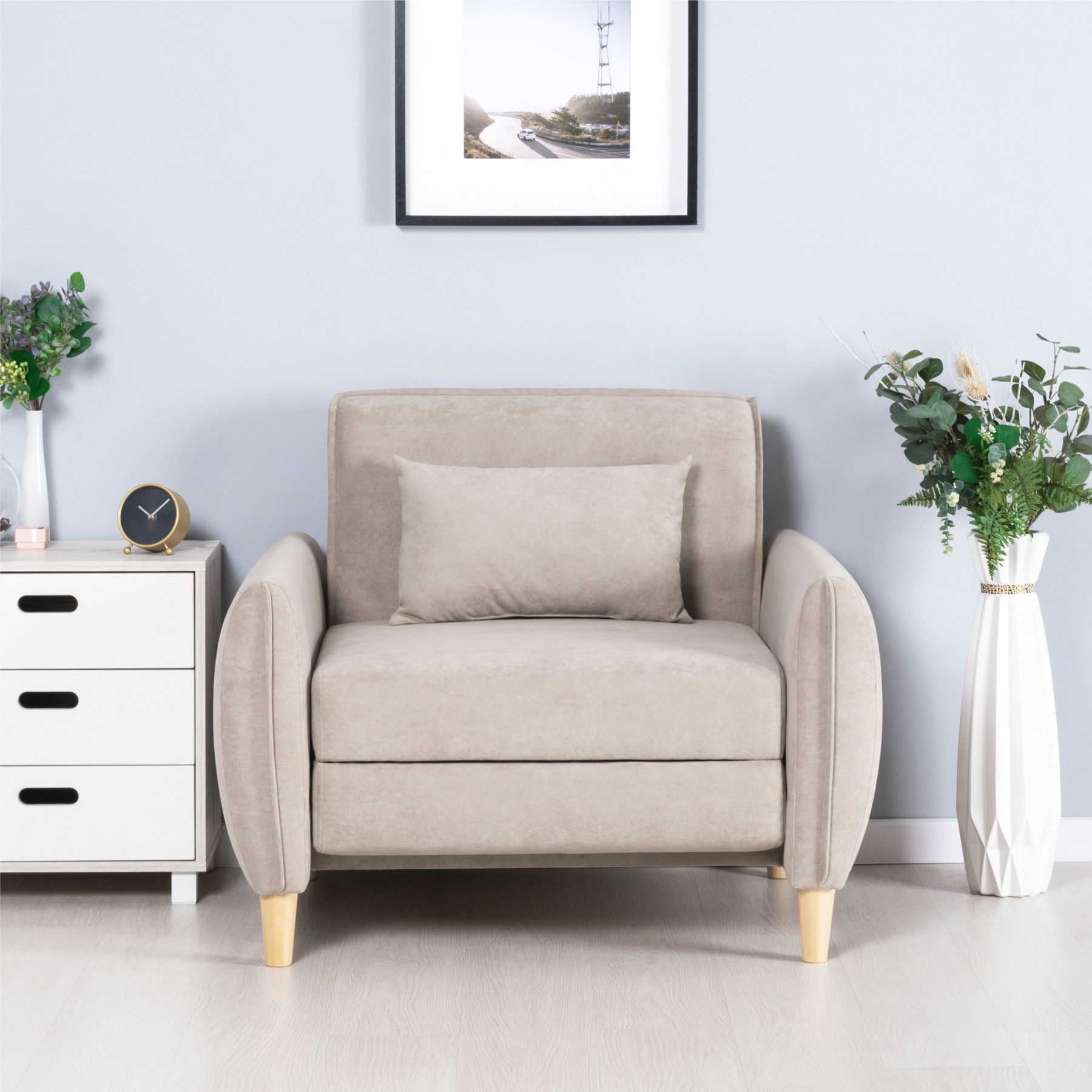 Изображение товара Кресло-кровать Нижегородмебель и к Ханна 104x82x89 см пенополиуретан цвет горчичный