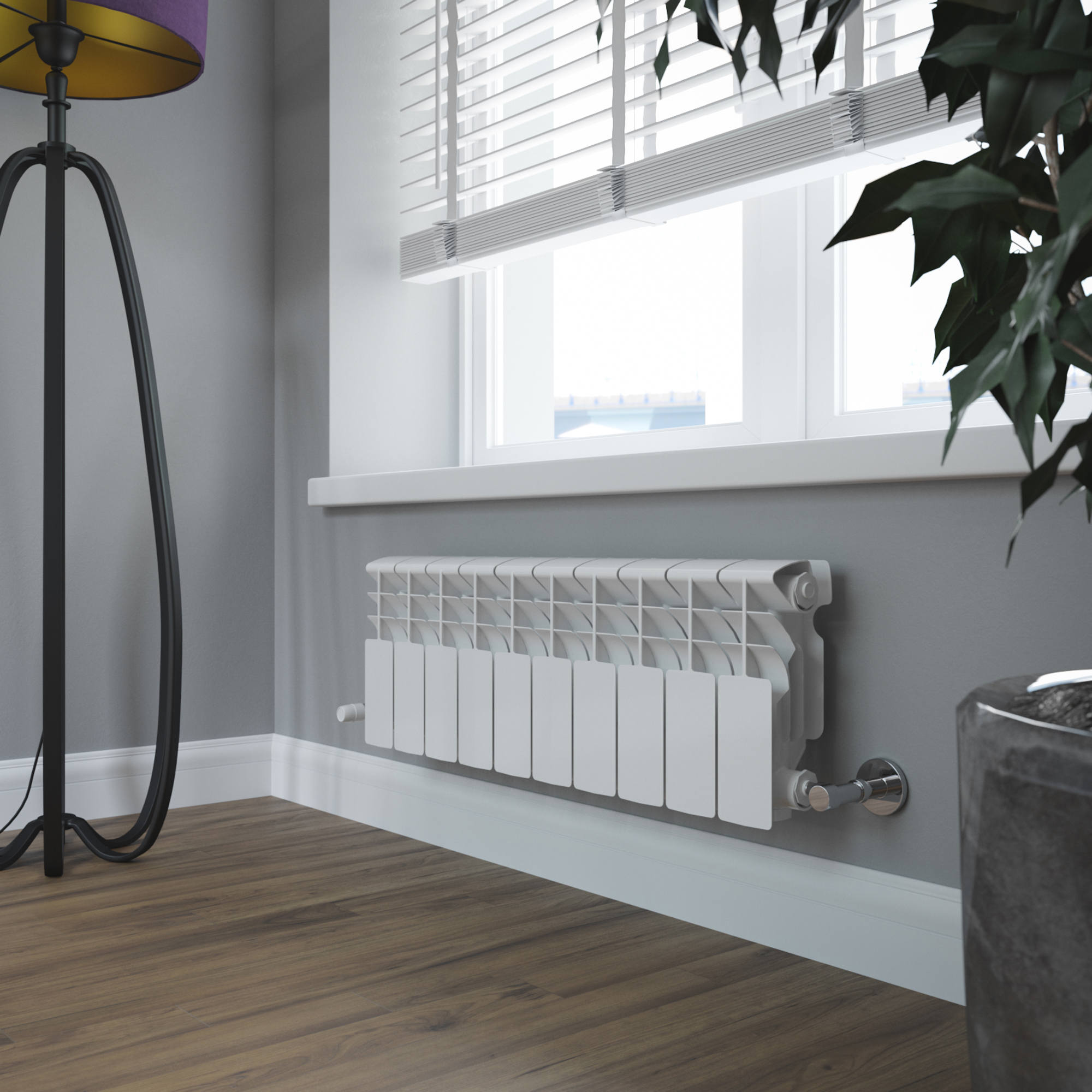 Изображение товара Радиатор Konner LUX 100/200 10 секций алюминий белый