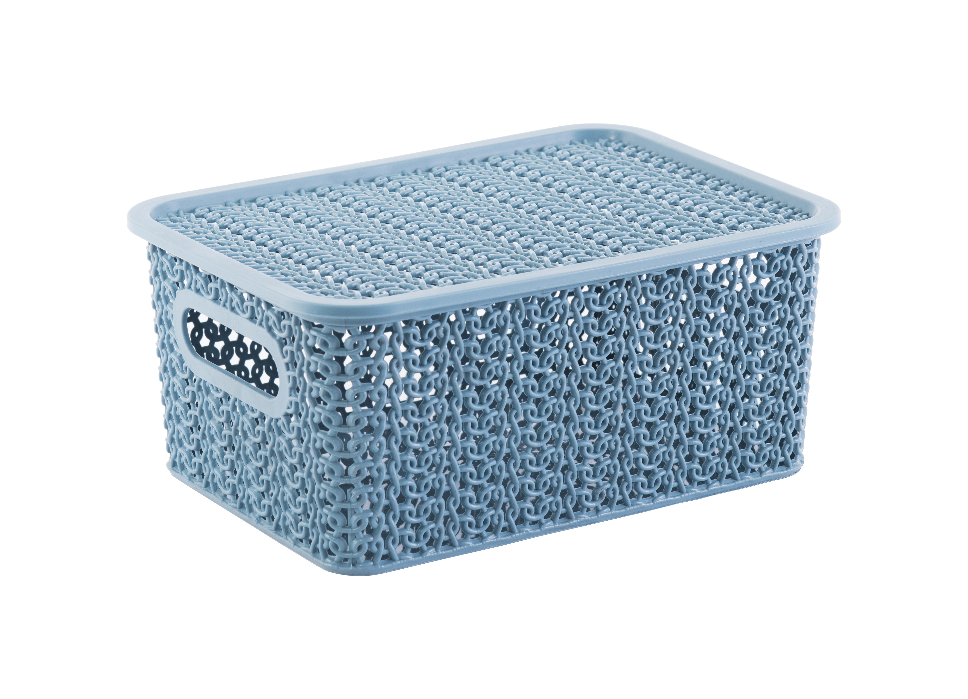 Изображение товара Корзинка Violet Вязь 23.5x17.3x10.6 см прямоугольная голубая норка