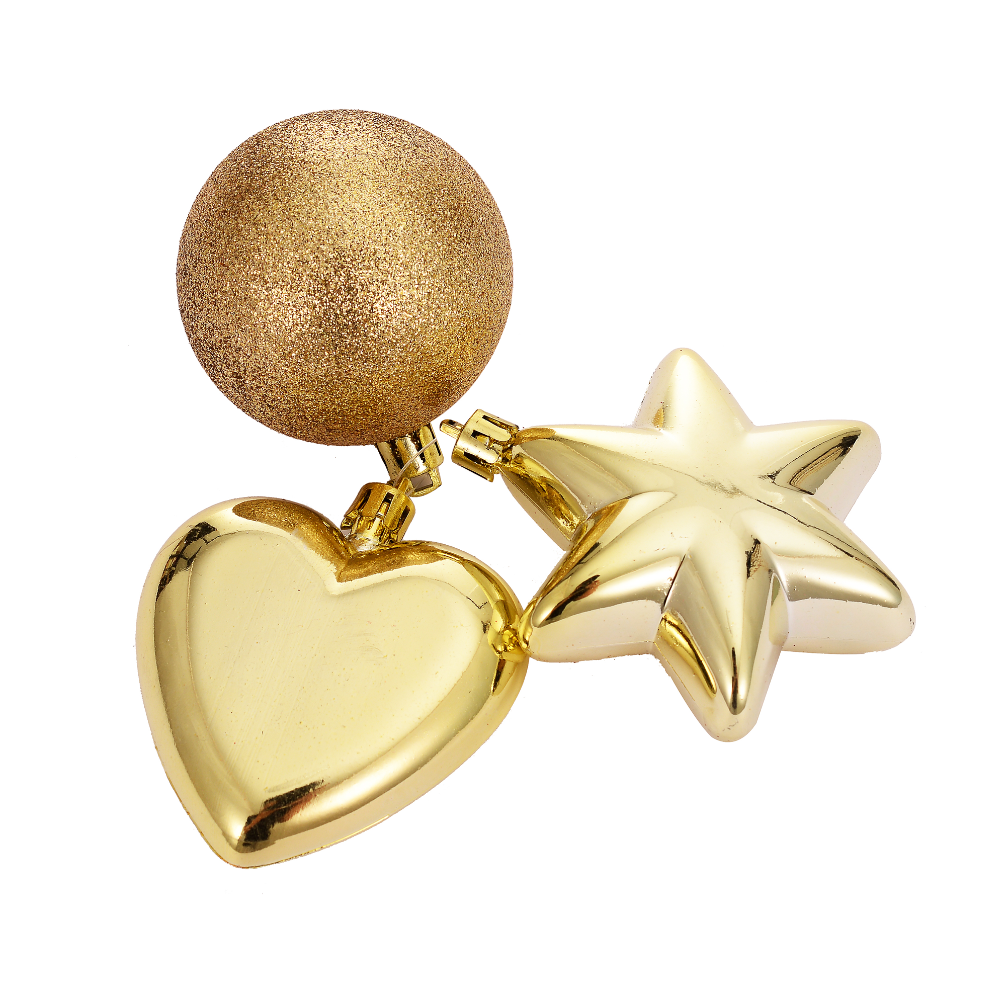 Изображение товара Набор ёлочных игрушек цвет золотой 3 шт