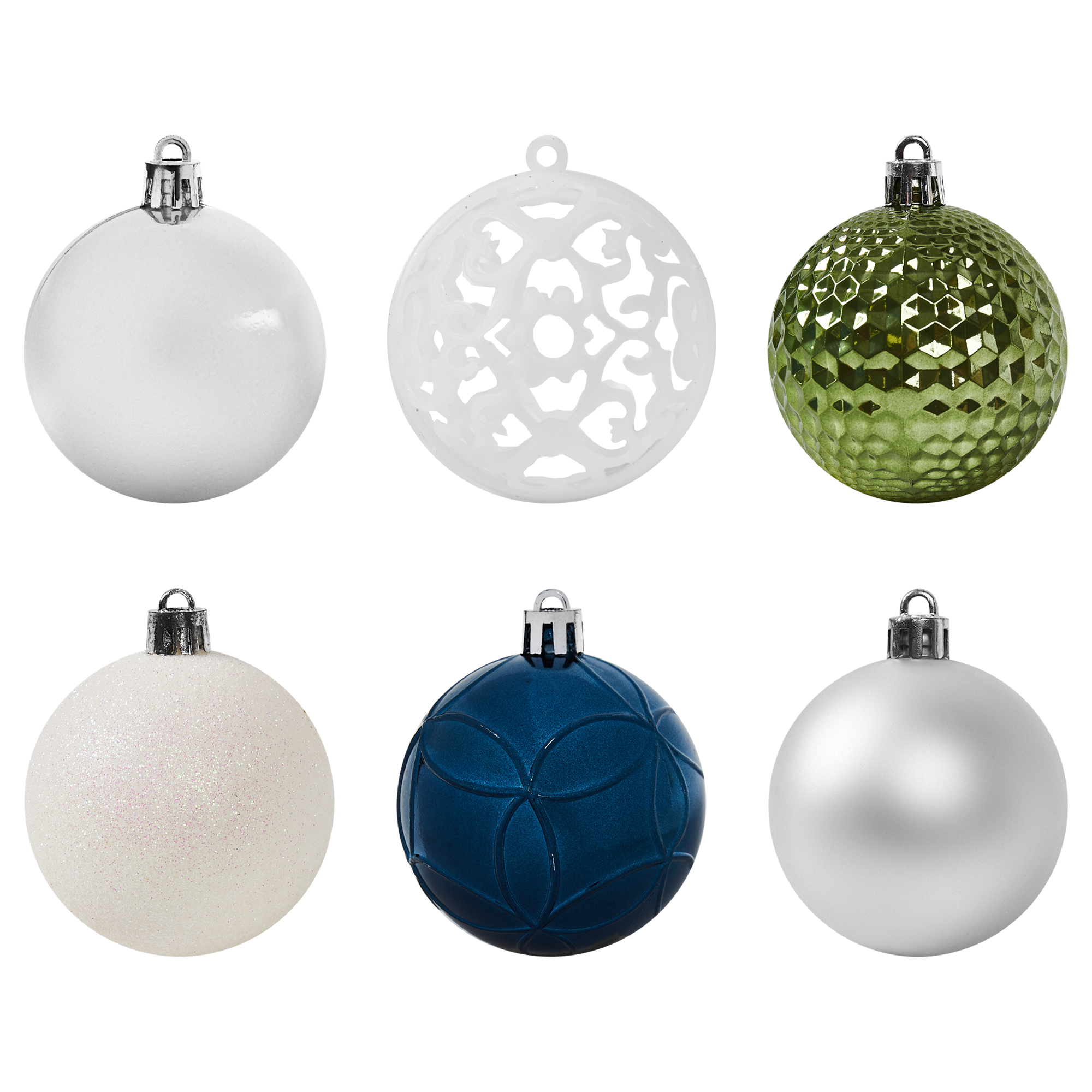 Изображение товара Набор елочных шаров Зимняя сказка 37 шт ø6 см пластик разноцветные