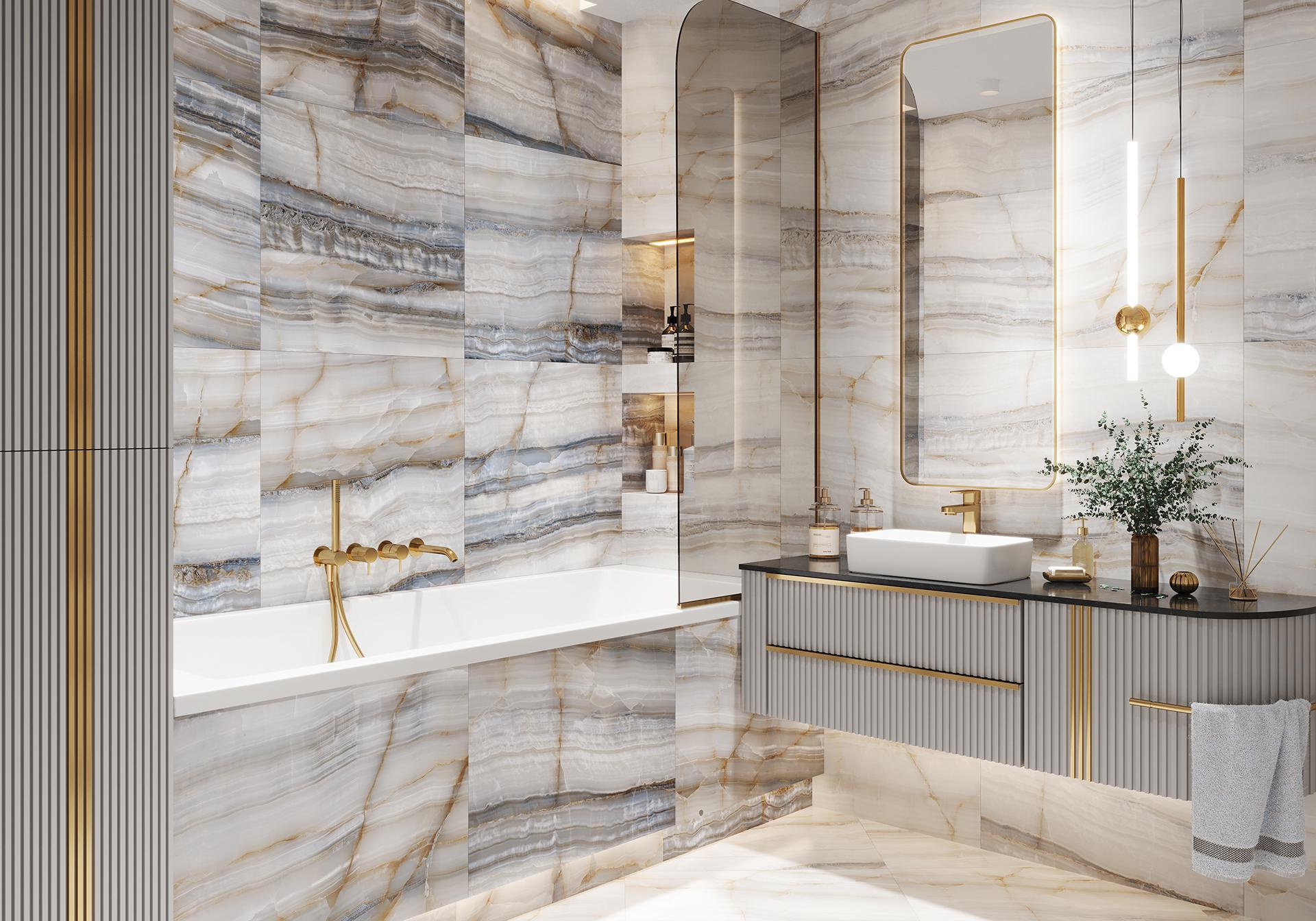 Изображение товара Керамогранит Alma ceramica GFA57SMD70L 57x57см мрамор серый 1.62 м²