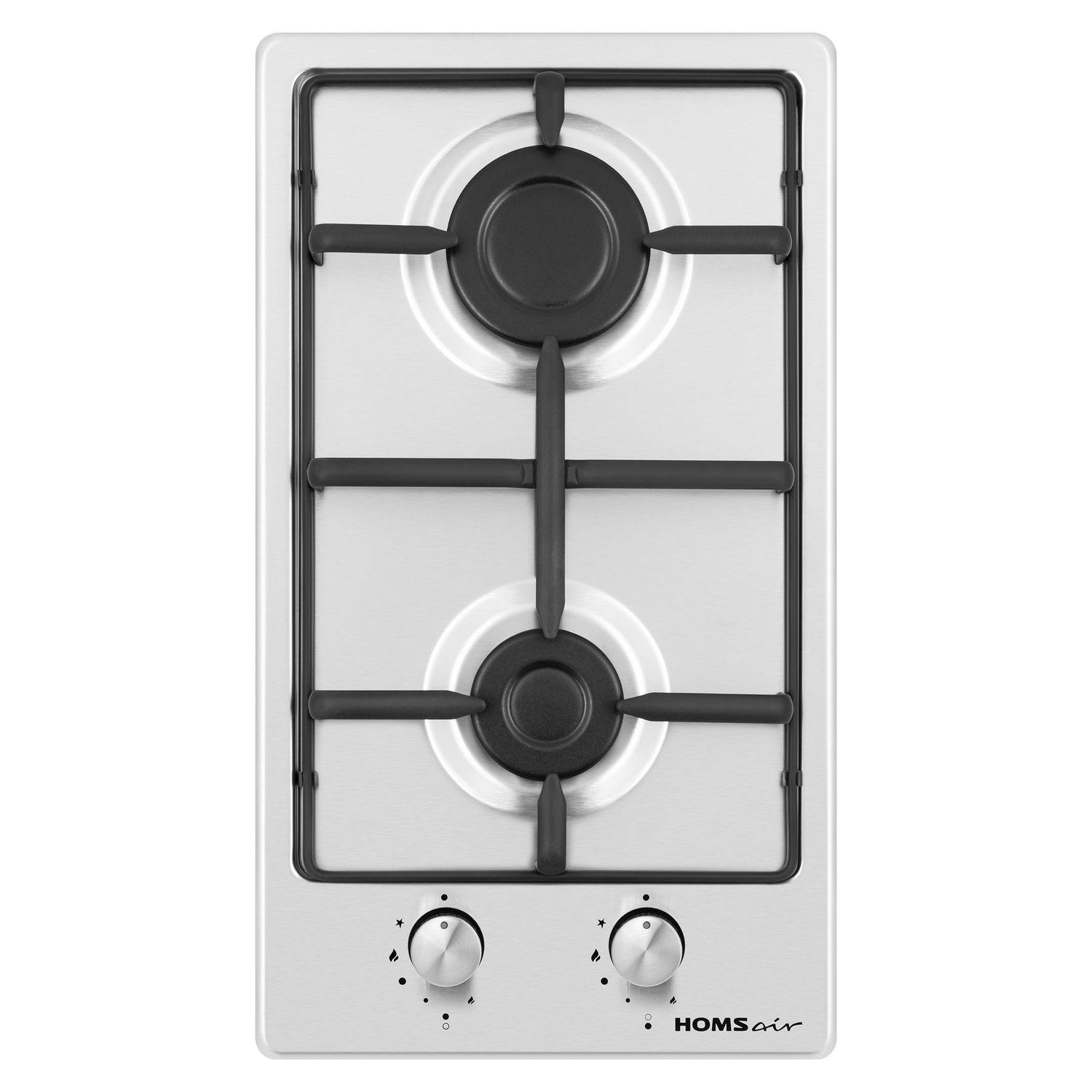 Изображение товара Газовая варочная панель Homsair HGS323S 29 см 2 конфорки нержавеющая сталь