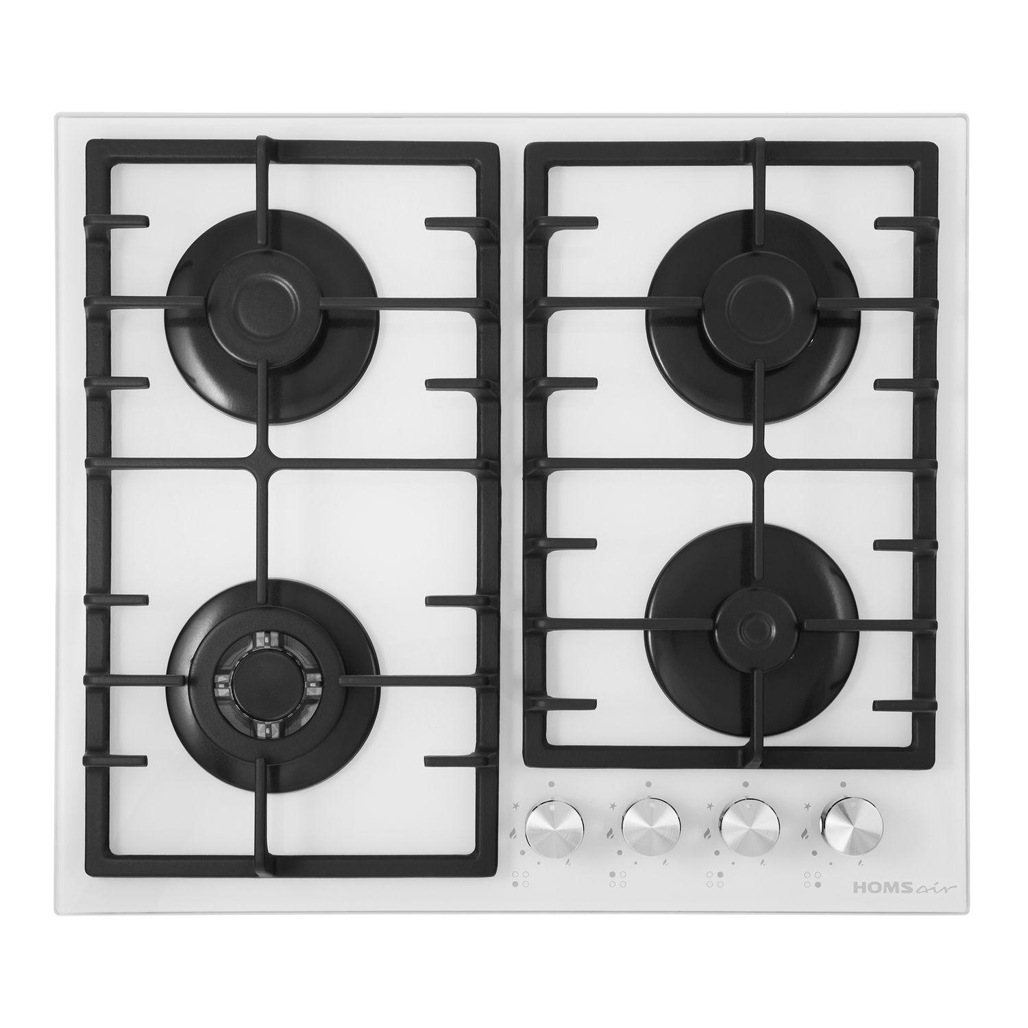 Изображение товара Газовая варочная панель Homsair HGG646WH 59 см 4 конфорки закаленное стекло