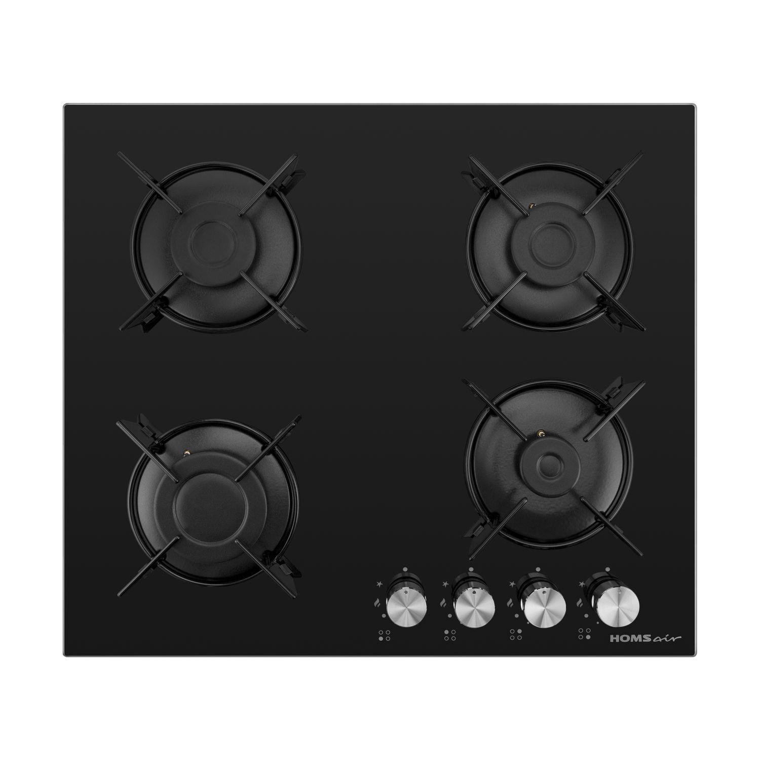 Изображение товара Газовая варочная панель Homsair HGG641EBK 59 см 4 конфорки цвет черный