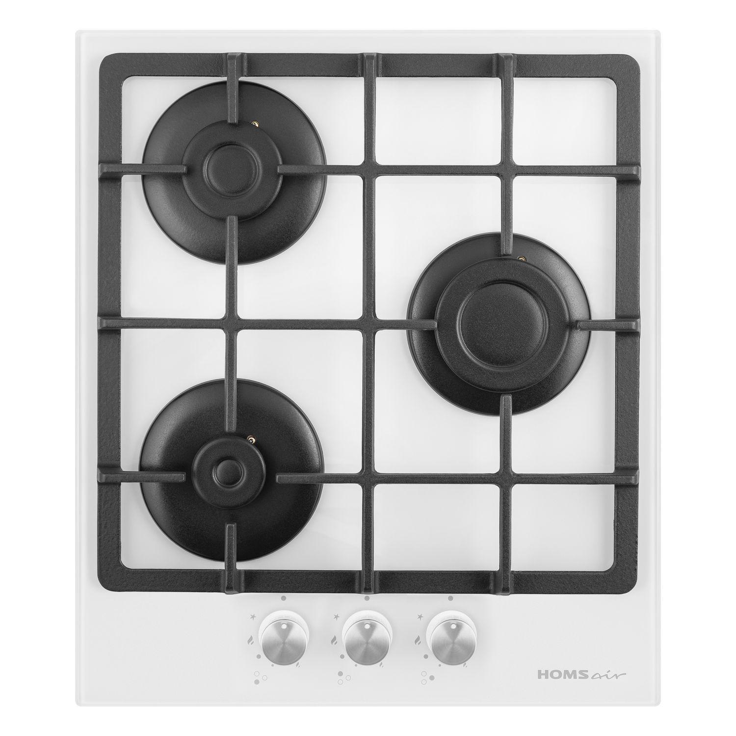 Изображение товара Газовая варочная панель Homsair HGG433WH 45 см 3 конфорки цвет белый