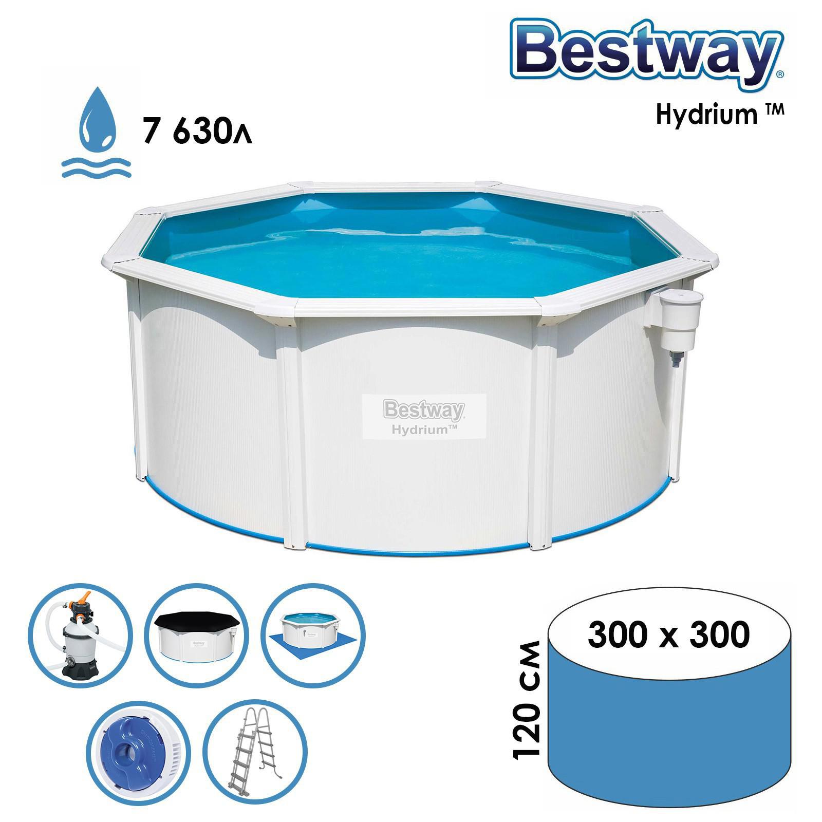 Изображение товара Бассейн стальной Bestway 1693642 300 x 120 см