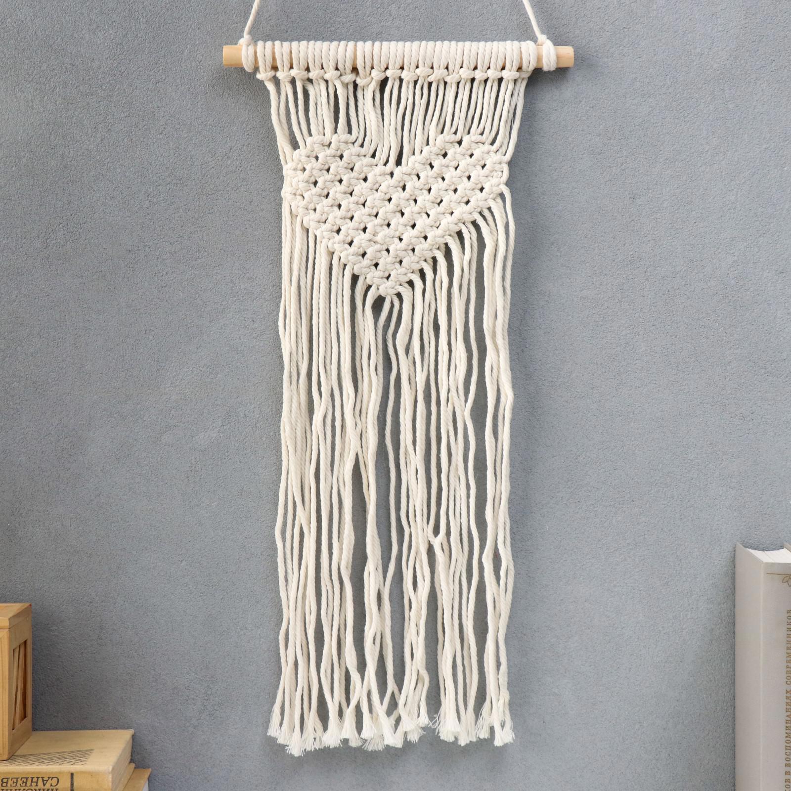 Изображение товара Панно настенное в технике макраме "Сердце" 75x25 см