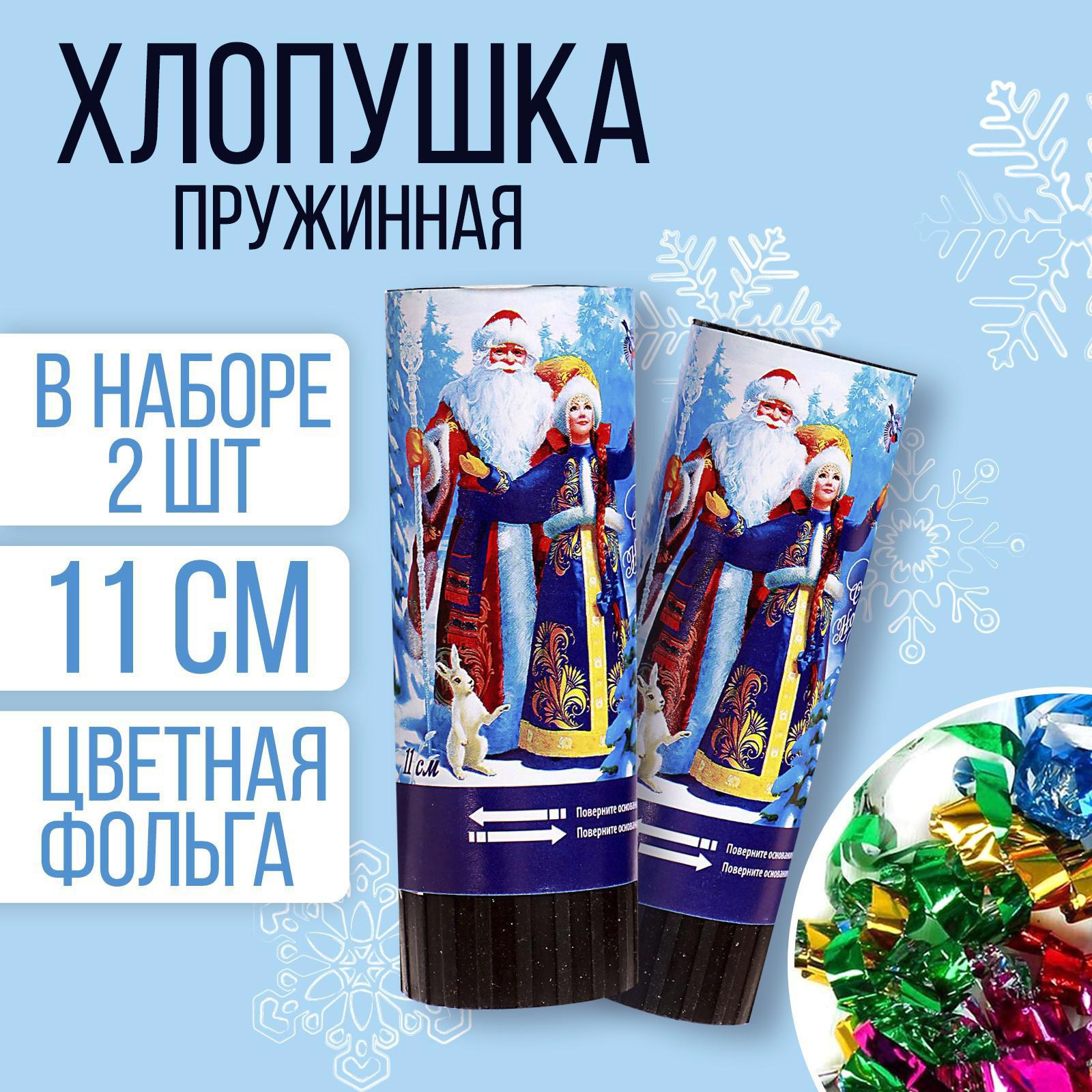 Изображение товара Набор хлопушек Страна Карнавалия Счастливого Нового года! 2 шт