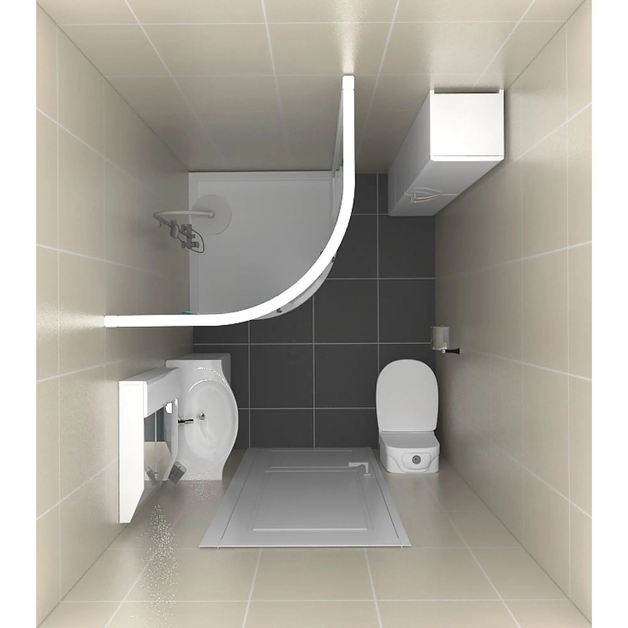 Душевой уголок Metakam Терра 1/4 круга 90x90 см белый профиль матовый поликарбонат раздвижной - 6