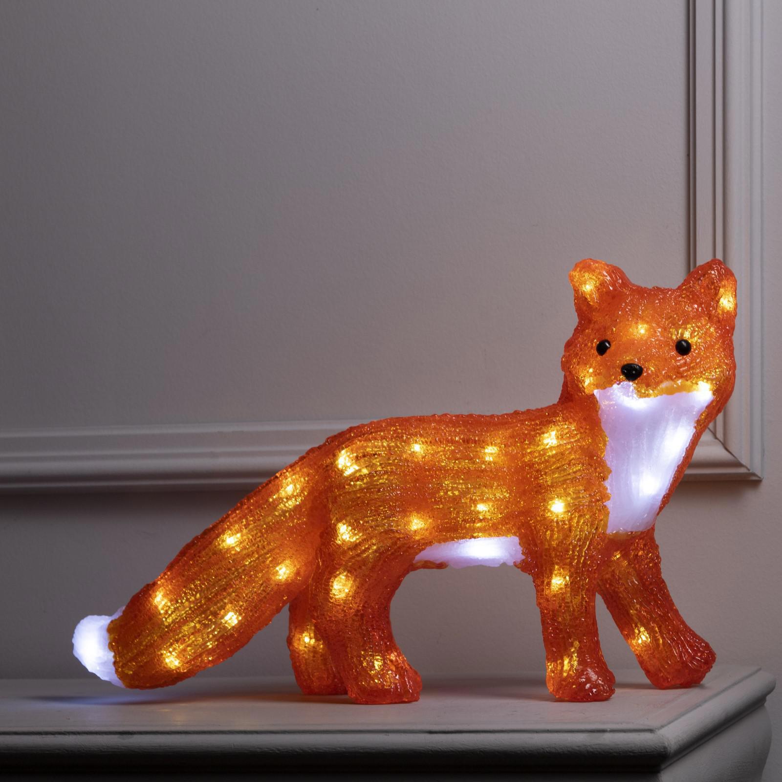 Изображение товара Светящаяся электрическая фигура Лисица 50 LED 46х32х12 см разноцветная для дома и улицы