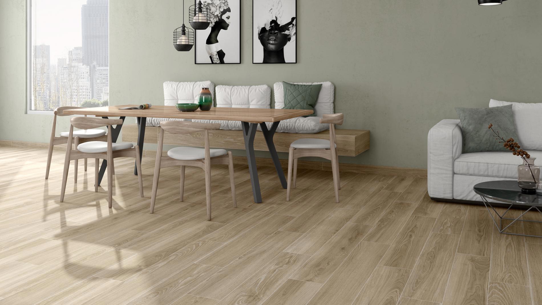 Изображение товара Керамогранит Pamesa ceramica 20x120 см из Испании эффект дерева бежевый