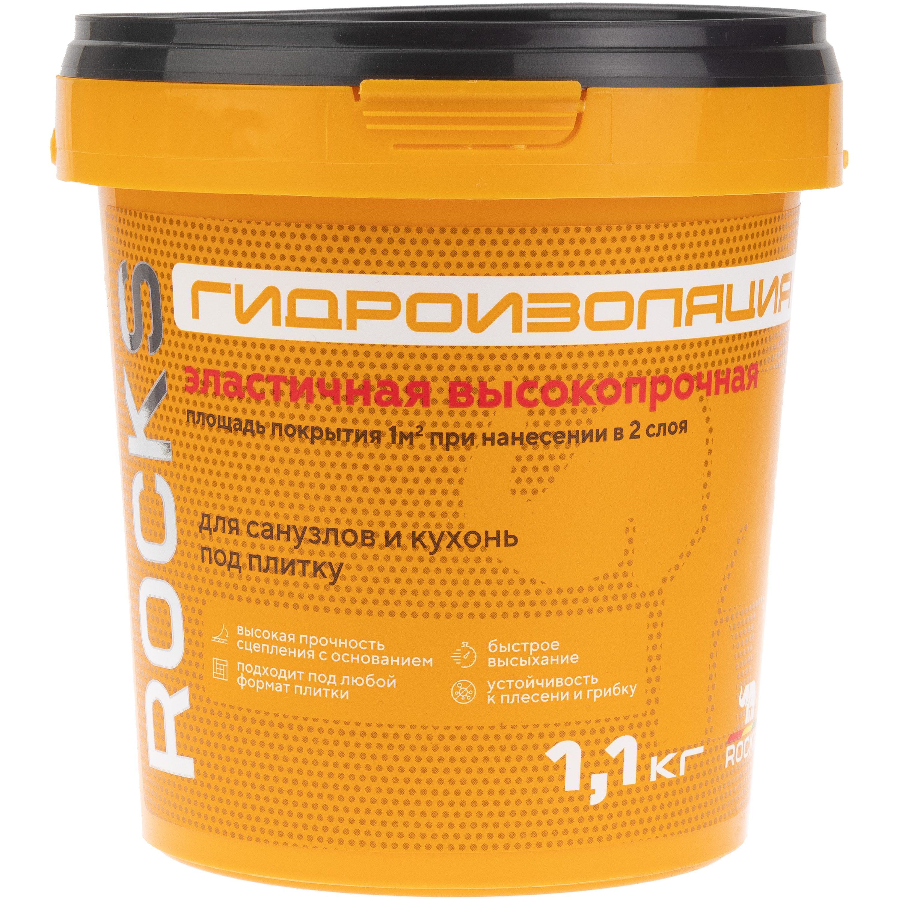 Гидроизоляция акриловая однокомпонентная Rocks 1.1 кг
