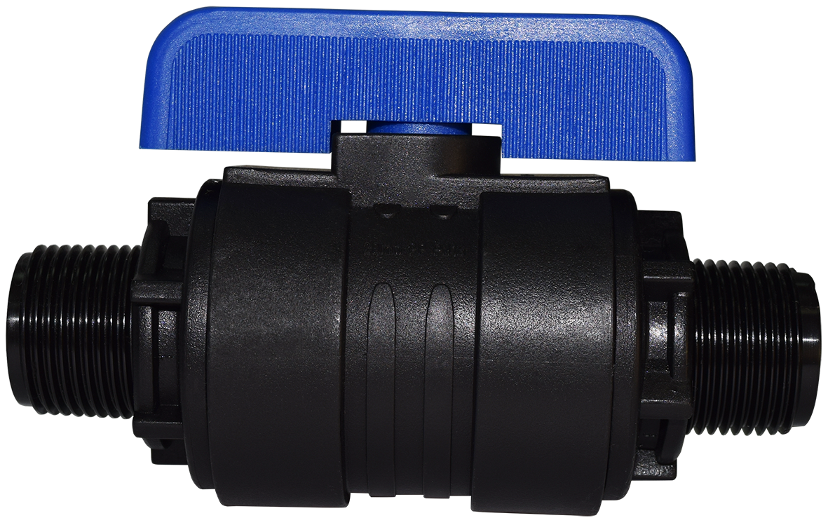 Кран шаровой прямой Valfex DN25 PN16 1" НР полипропилен ручка бабочка