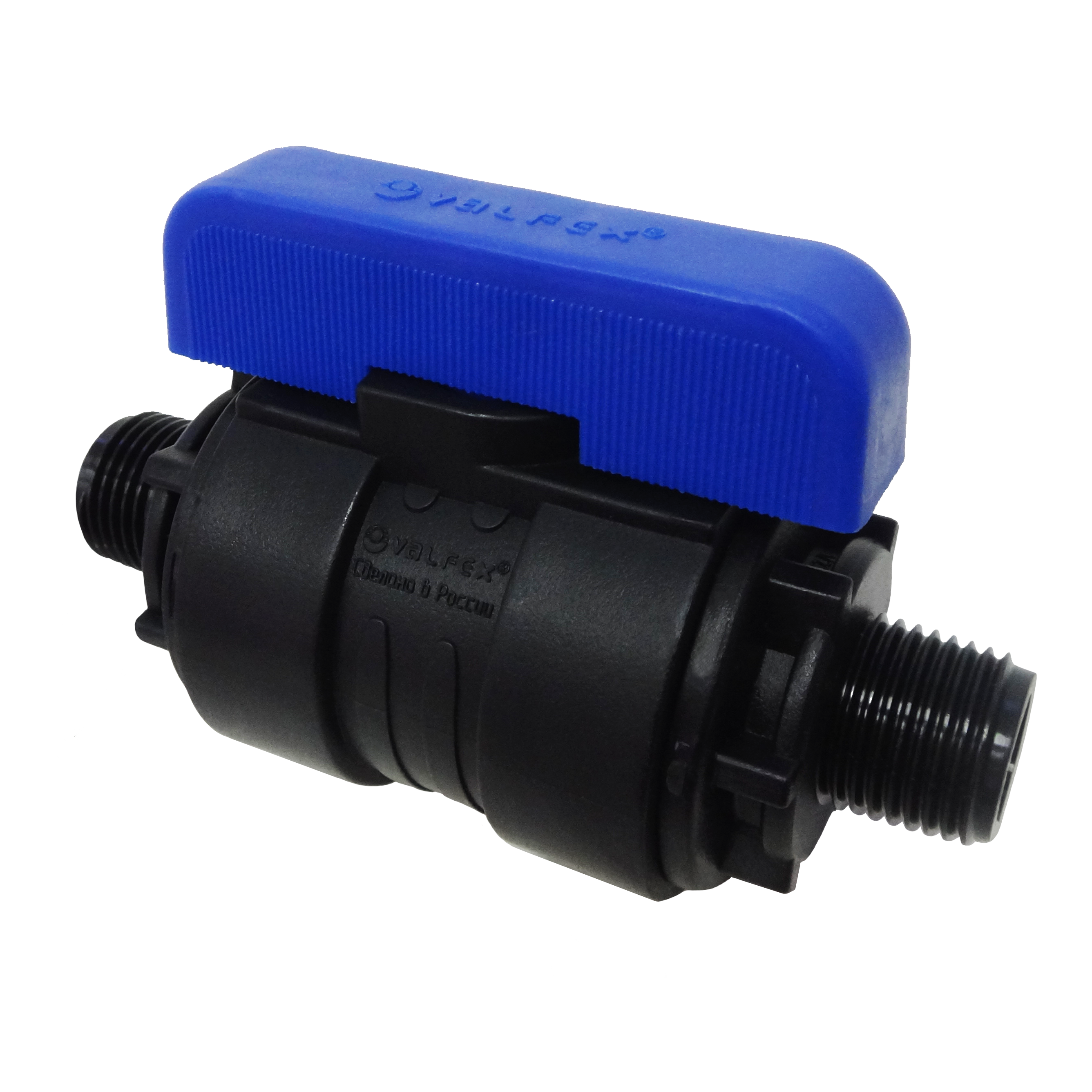 Кран шаровой прямой Valfex DN25 PN16 1" НР полипропилен ручка бабочка - 1