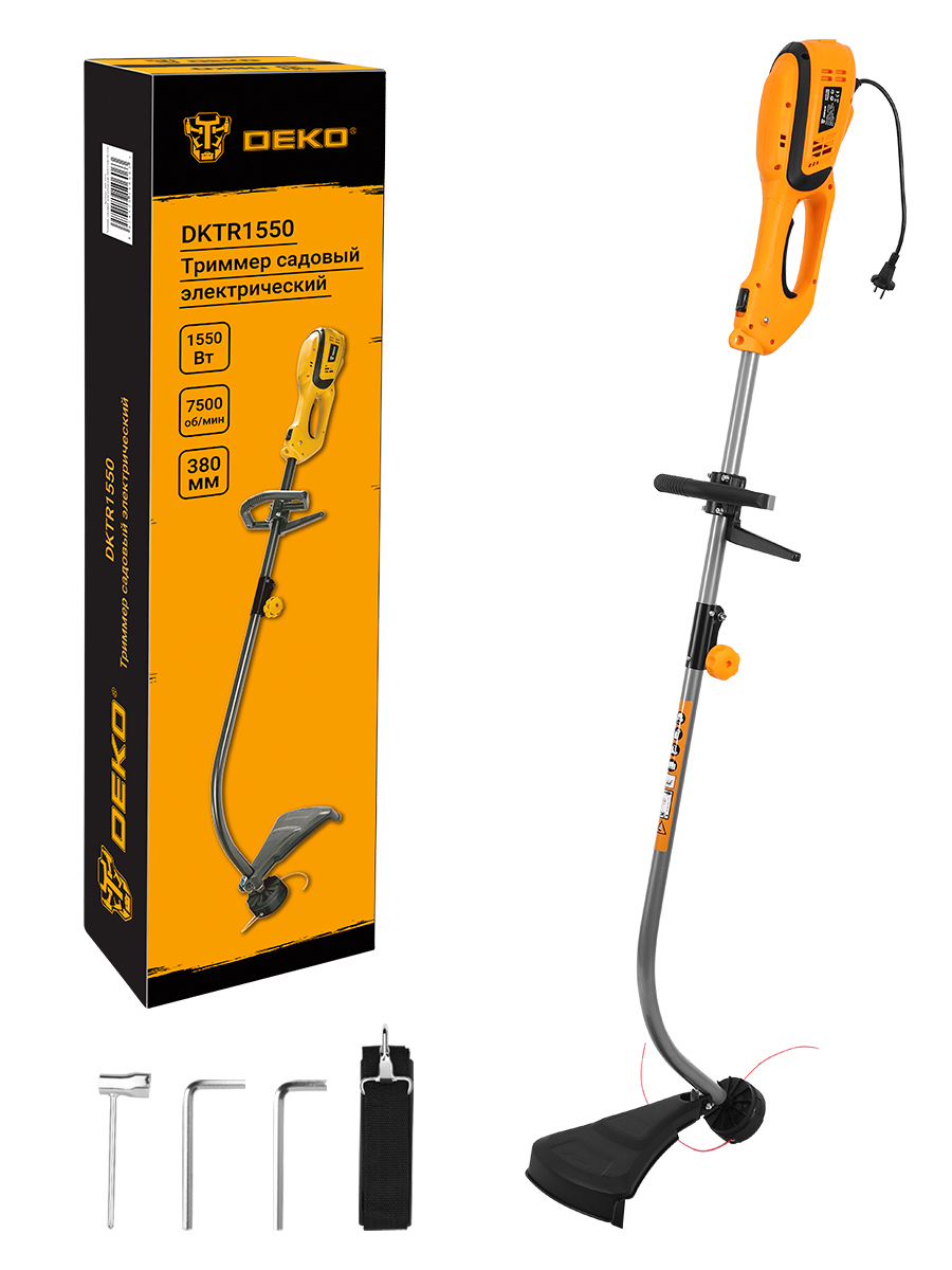 Изображение товара Электрический садовый триммер DEKO DKTR1550 1550 Вт компактный универсальный инструмент