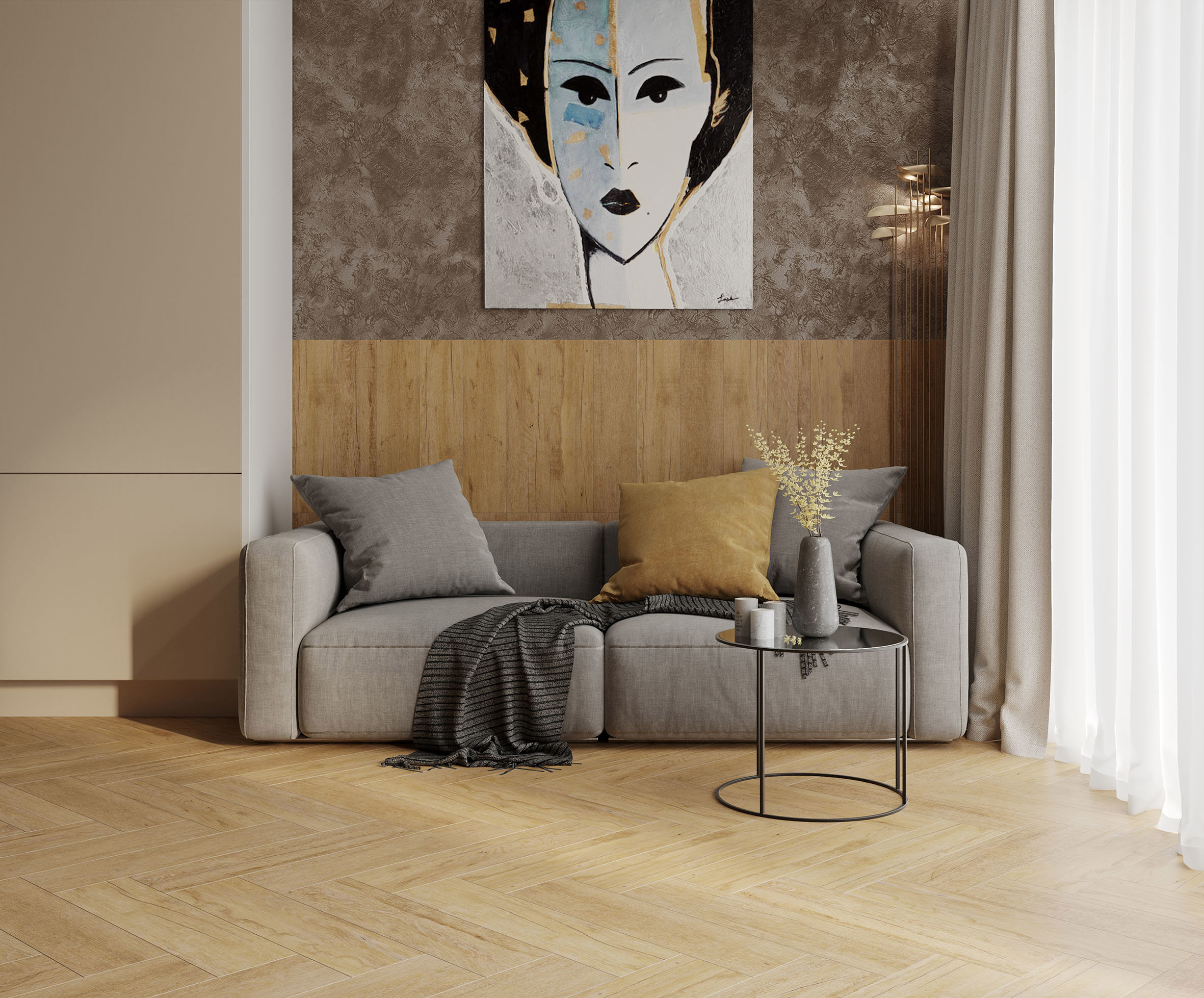 Изображение товара Керамогранит Laparet Marimba 15x60 см бежевый глянцевый высокого качества