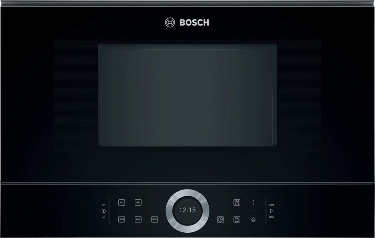 Изображение товара Встраиваемая микроволновая печь Bosch Serie 8 Bfl 634gb1 21 л черный