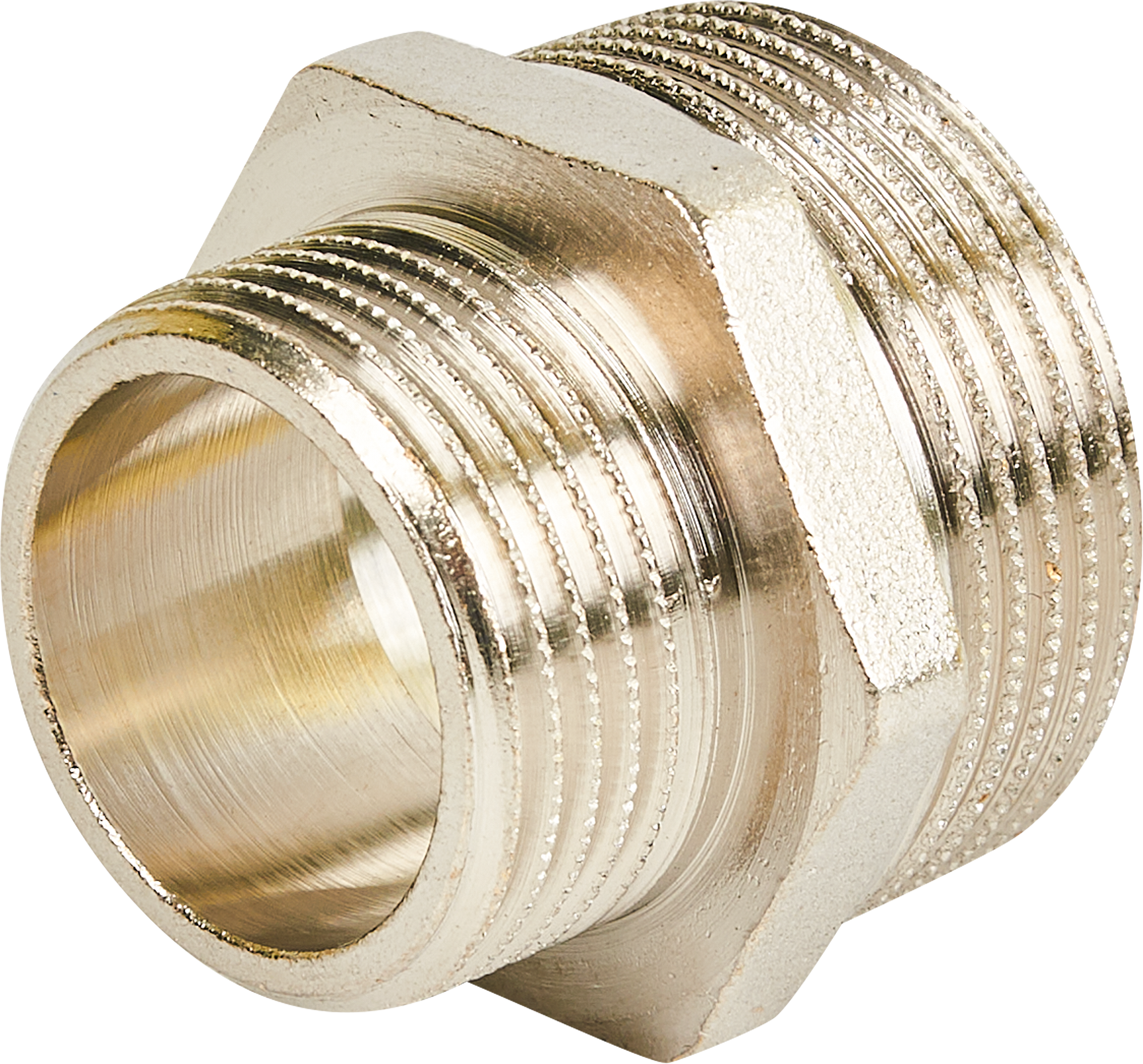 Изображение товара Ниппель переходной 1 1/4" x 1" из никелированной латуни для водопровода Италия