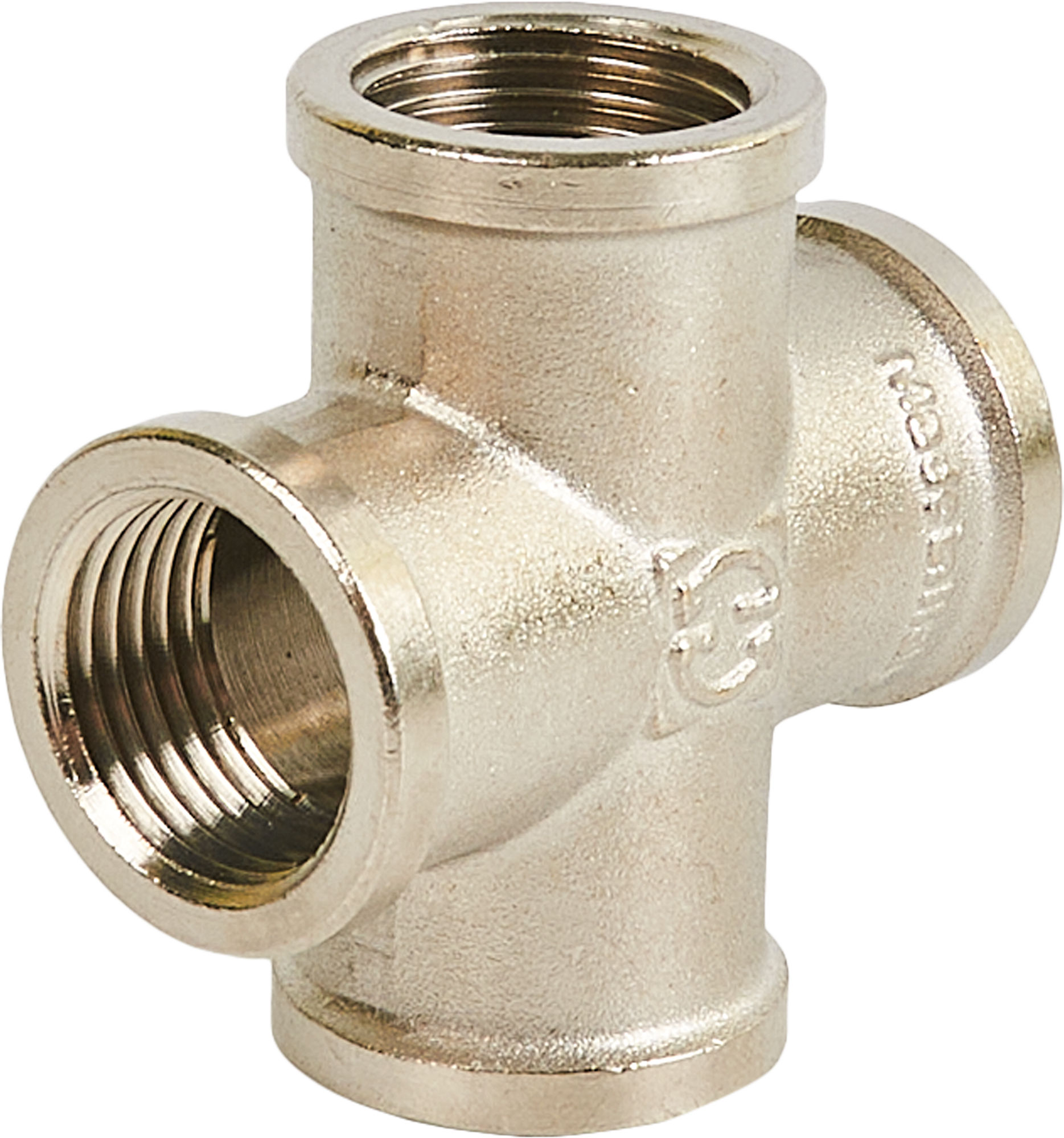 Изображение товара Крестовина Stout 1/2" для водопровода из никелированной латуни
