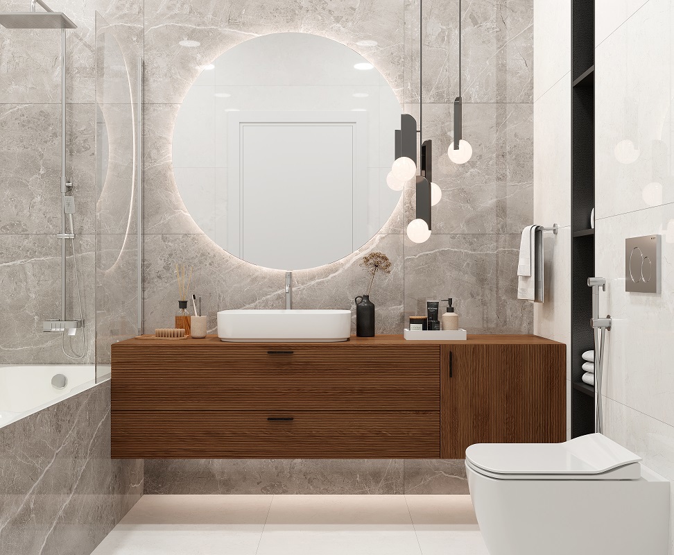 Изображение товара Керамогранит Laparet Obsidian Grey 60x120 см серый полированный мраморный эффект