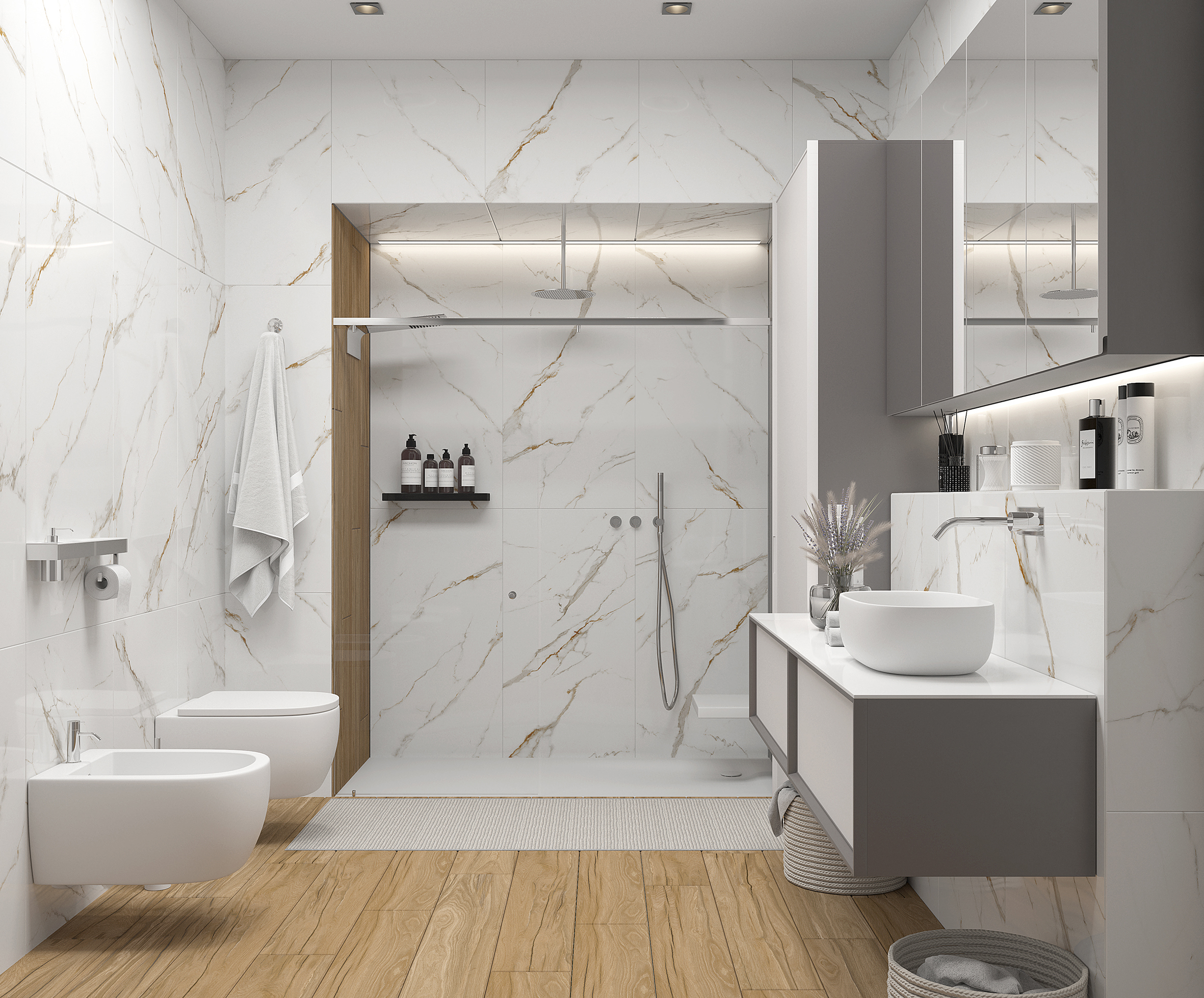 Изображение товара Керамогранит Laparet Venato Calacatta Gold 60x120 см белый, сатинированный, для пола стен