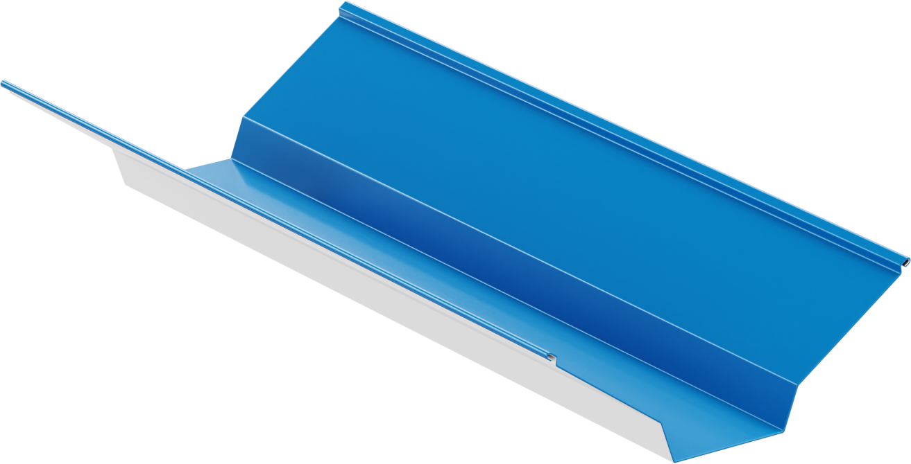 Изображение товара Ендова верхняя 115x30x115 мм 2 м 0.4 мм RAL 5005 синий