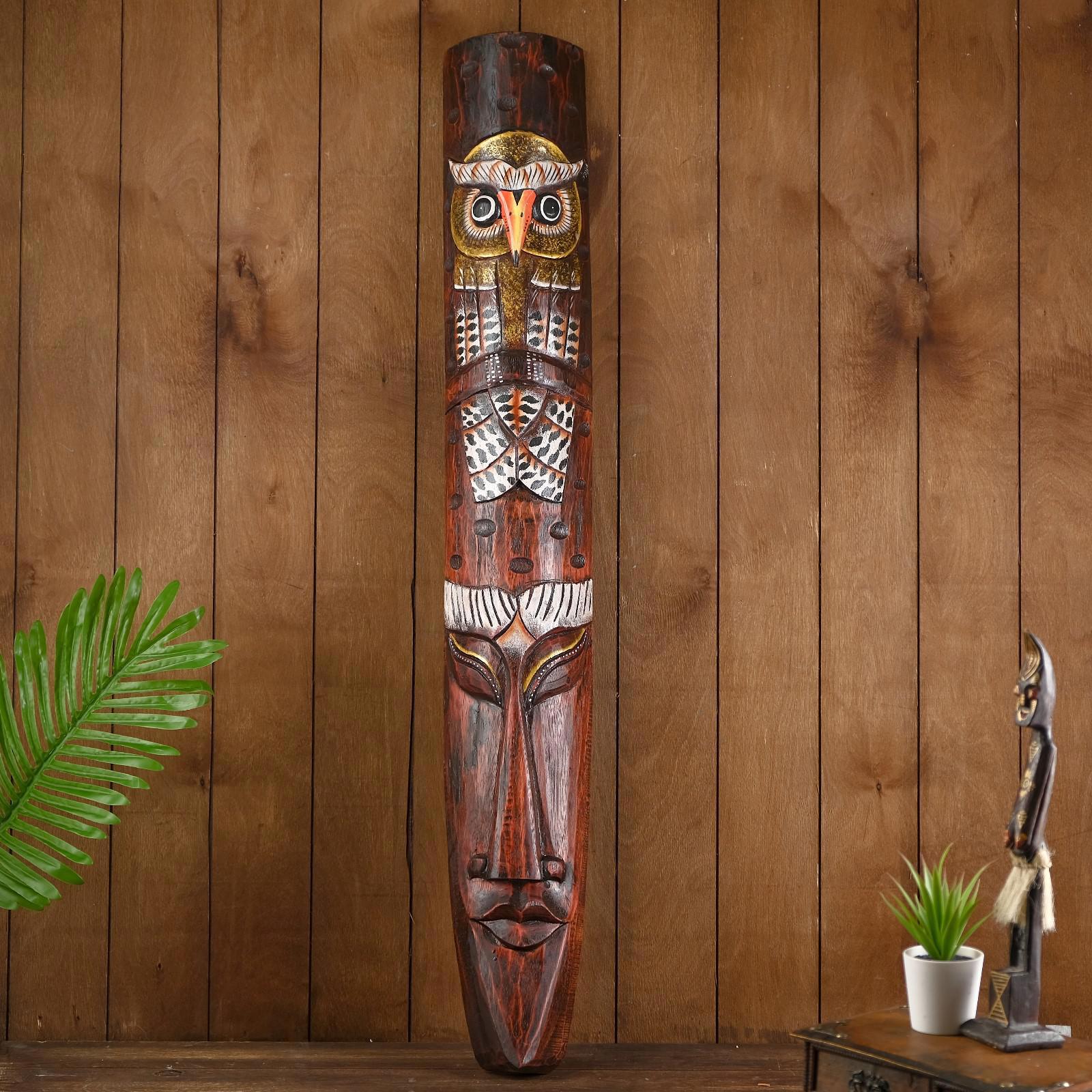 Изображение товара Панно-маска настенная "Сова" дерево 15x5x100 см